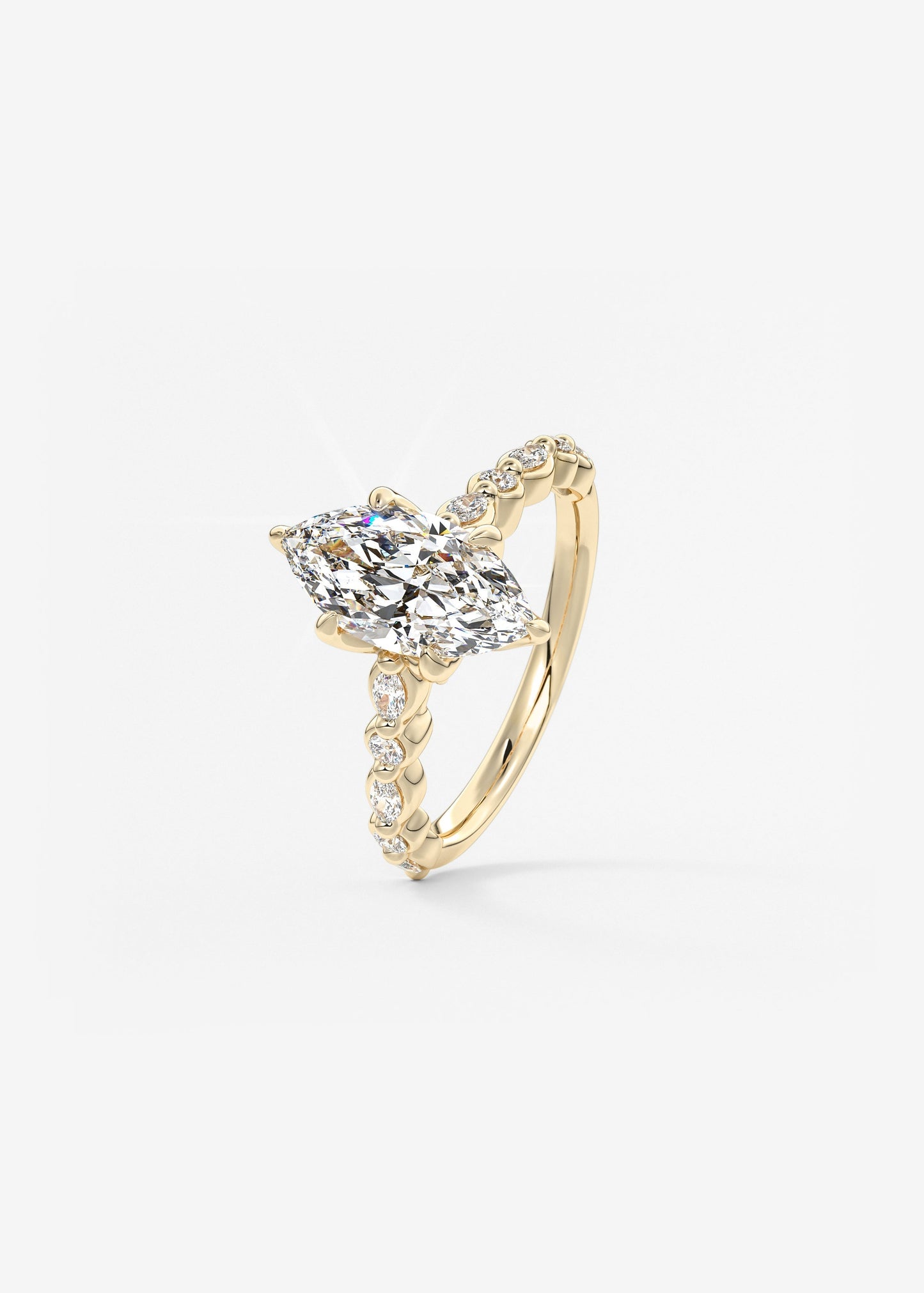 Oval Solitaire With Raised Basket Gallery Lab Grown Diamond Engagement Ring