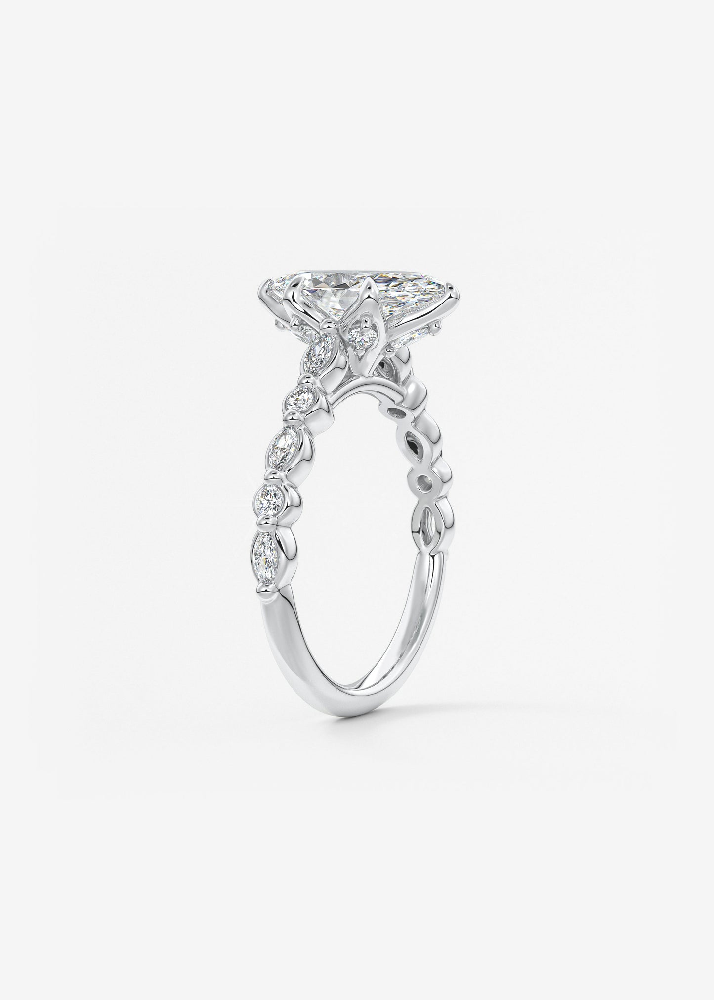 Oval Solitaire With Raised Basket Gallery Lab Grown Diamond Engagement Ring