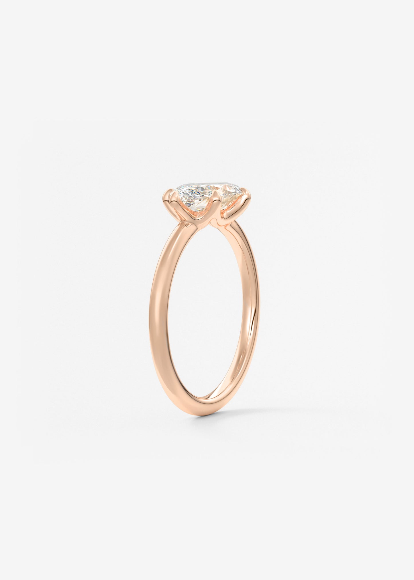 Oval Solitaire With Raised Basket Gallery Lab Grown Diamond Engagement Ring