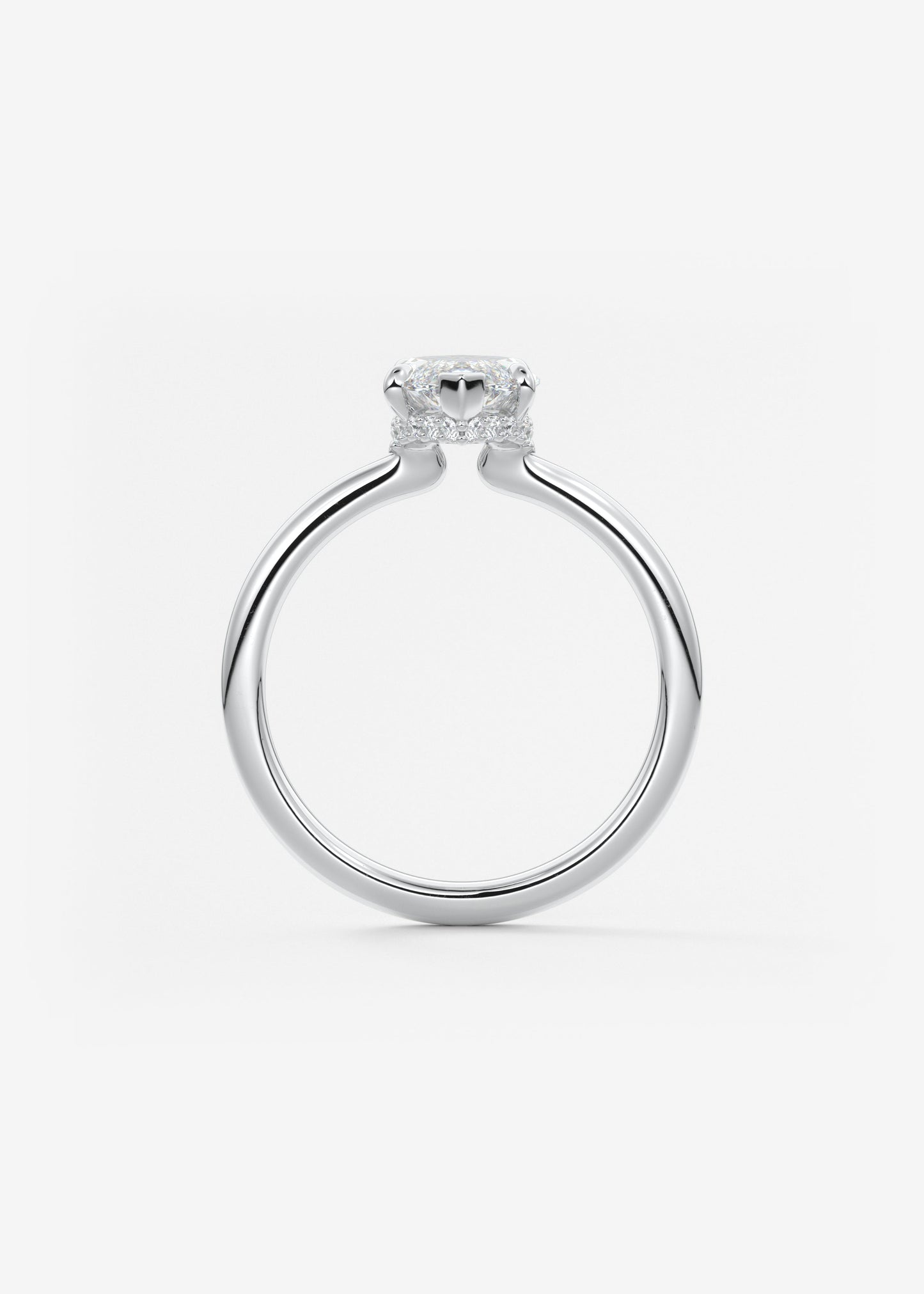 Oval Solitaire With Raised Basket Gallery Lab Grown Diamond Engagement Ring