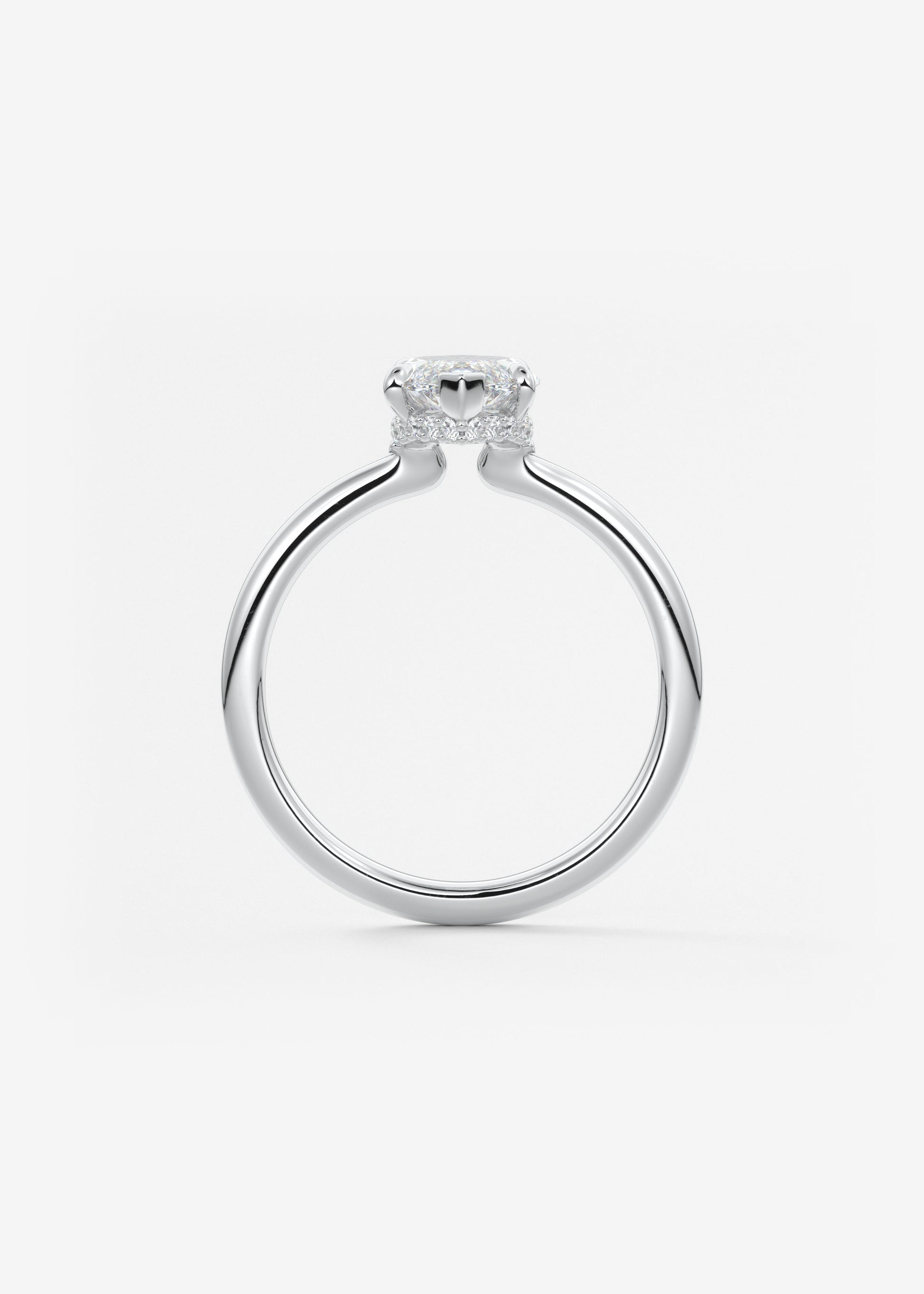 Oval Solitaire With Raised Basket Gallery Lab Grown Diamond Engagement Ring