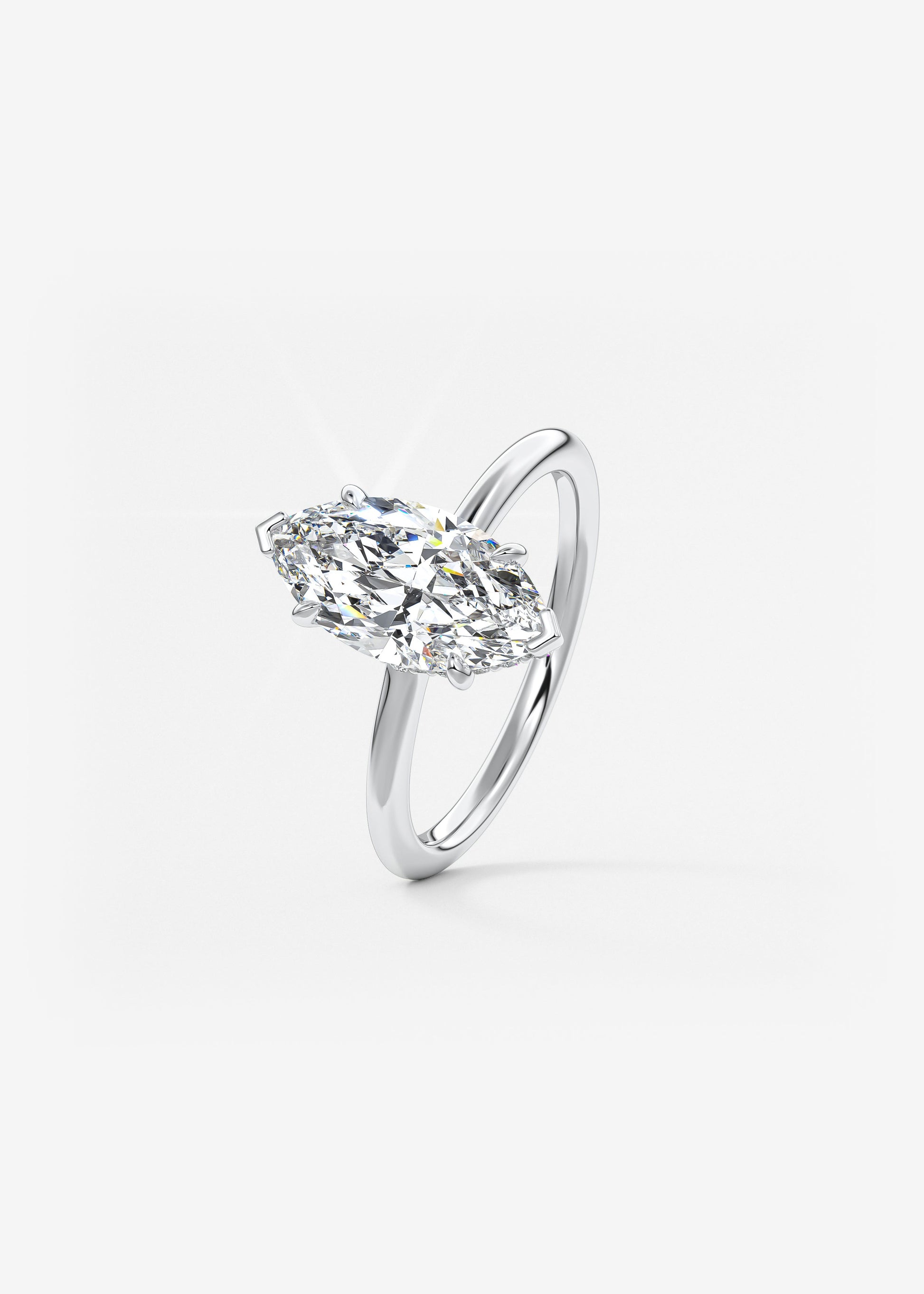 Oval Solitaire With Raised Basket Gallery Lab Grown Diamond Engagement Ring