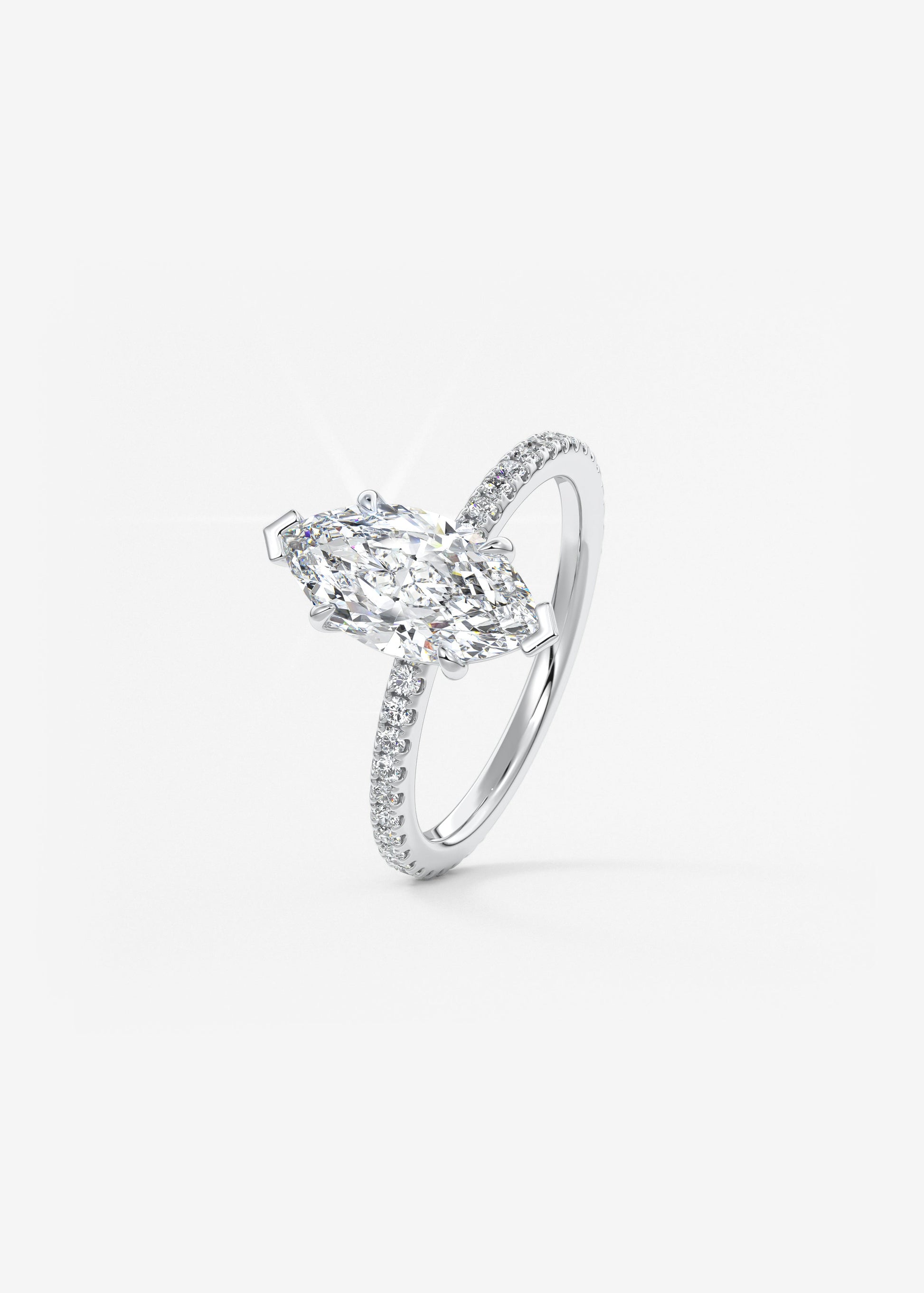 Oval Solitaire With Raised Basket Gallery Lab Grown Diamond Engagement Ring