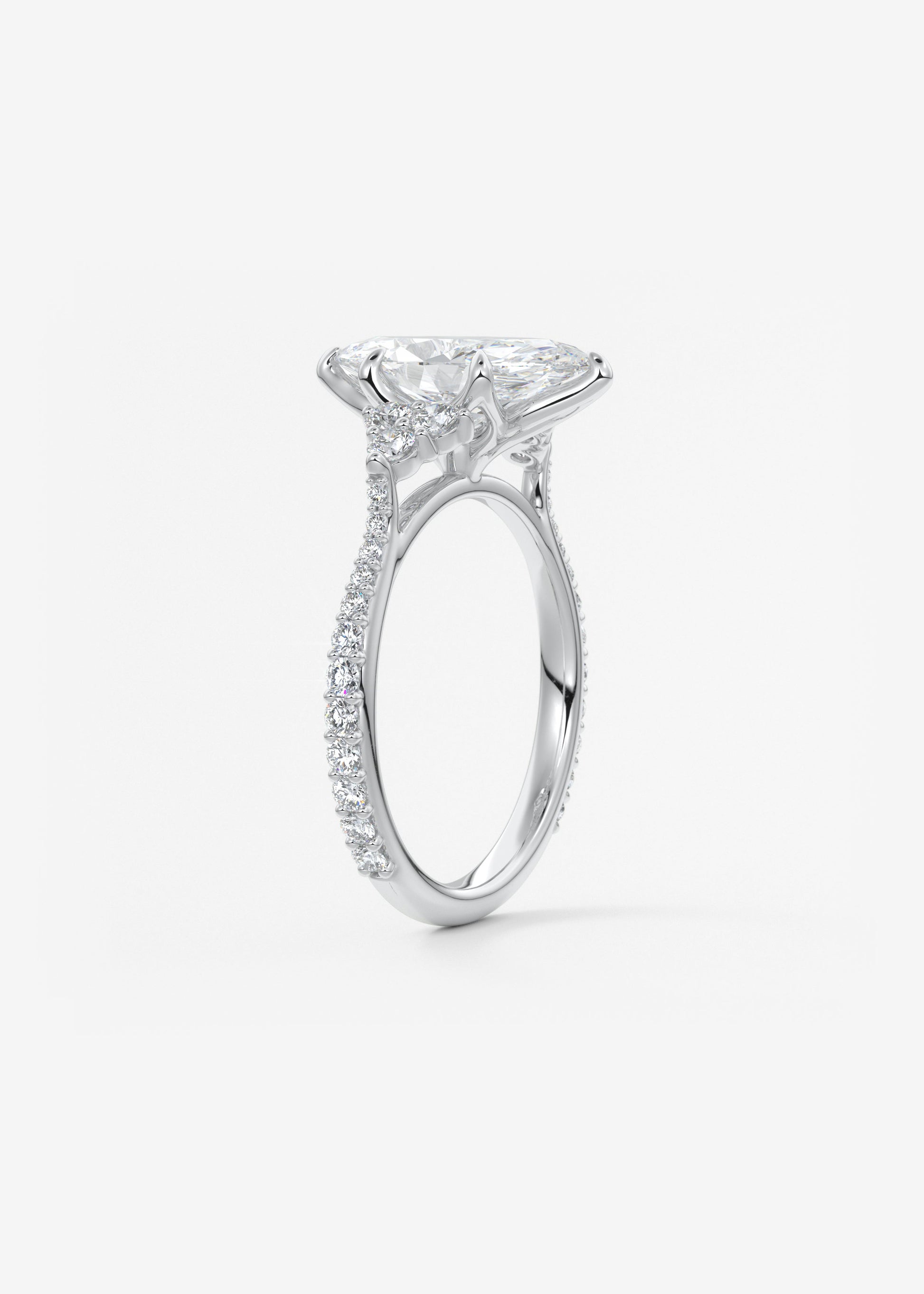 Oval Solitaire With Raised Basket Gallery Lab Grown Diamond Engagement Ring