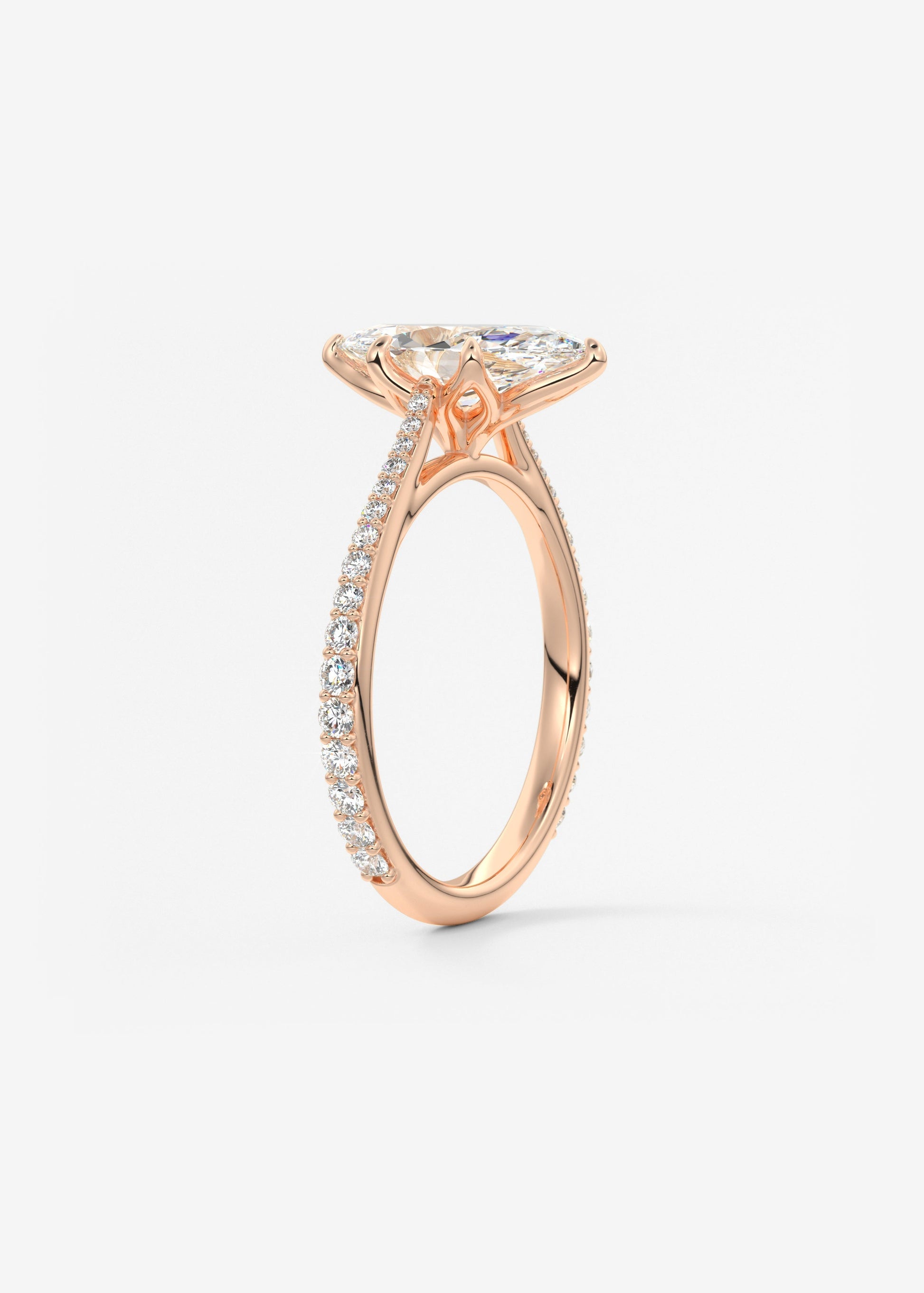 Oval Solitaire With Raised Basket Gallery Lab Grown Diamond Engagement Ring