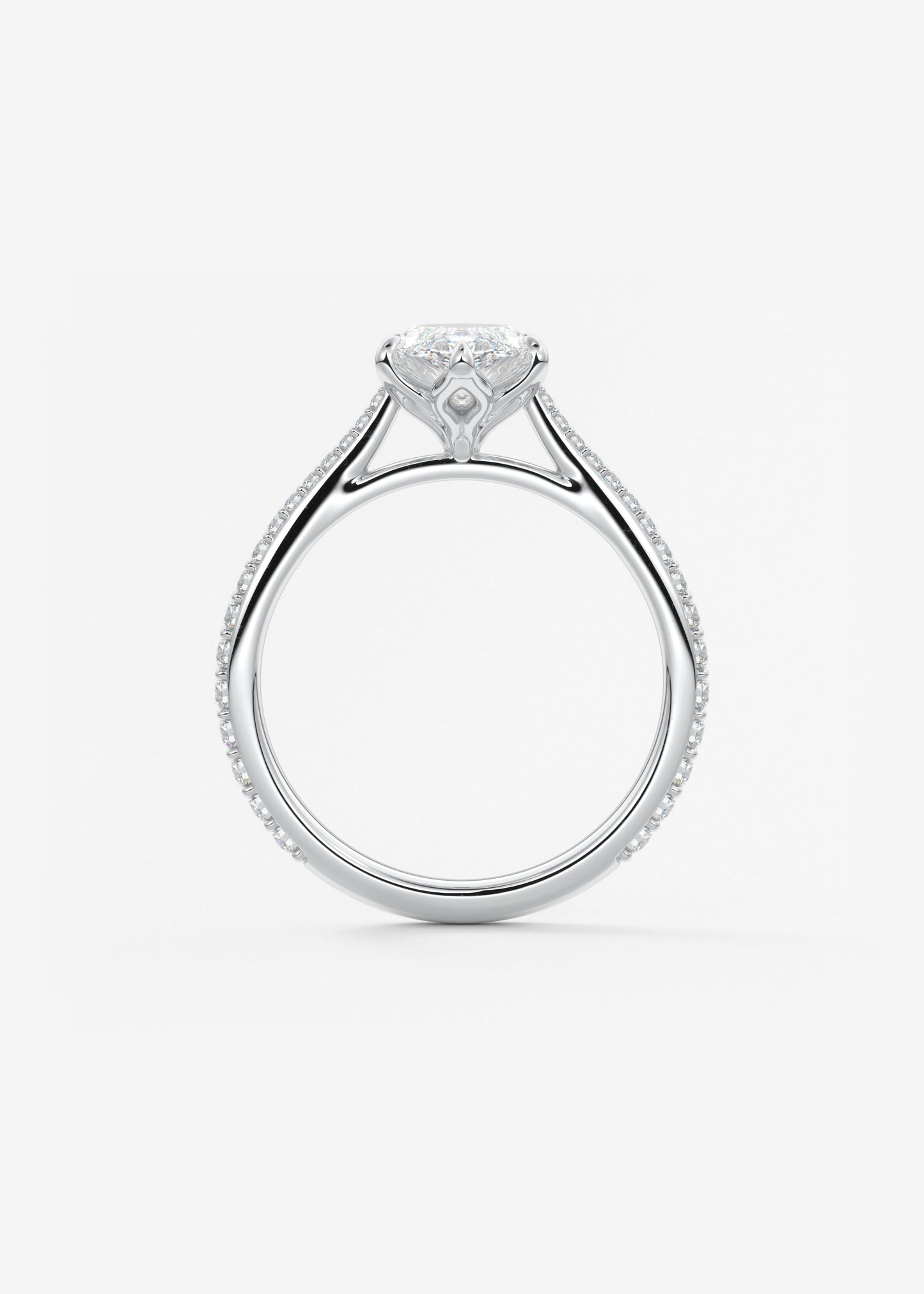 Oval Solitaire With Raised Basket Gallery Lab Grown Diamond Engagement Ring