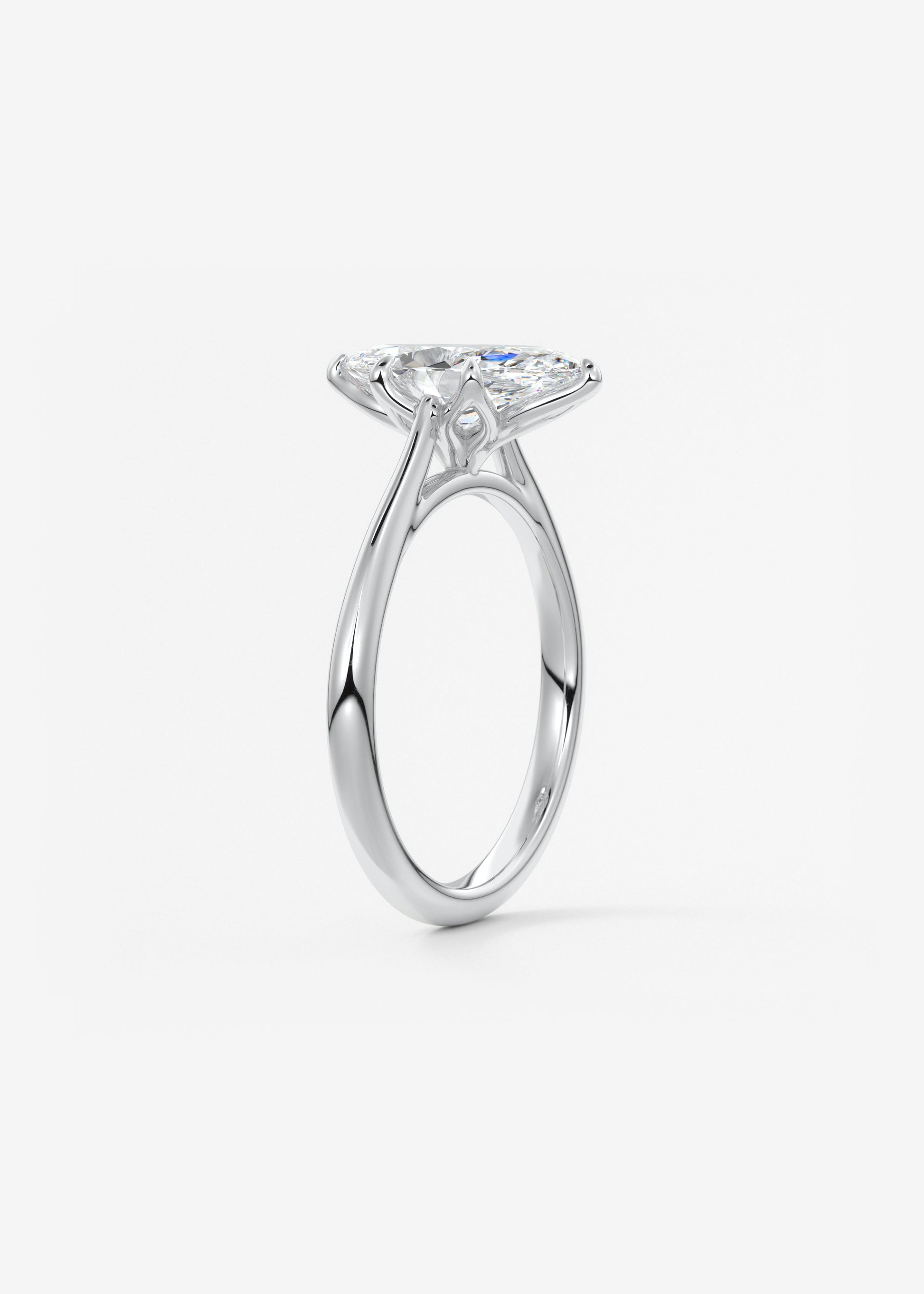 Oval Solitaire With Raised Basket Gallery Lab Grown Diamond Engagement Ring