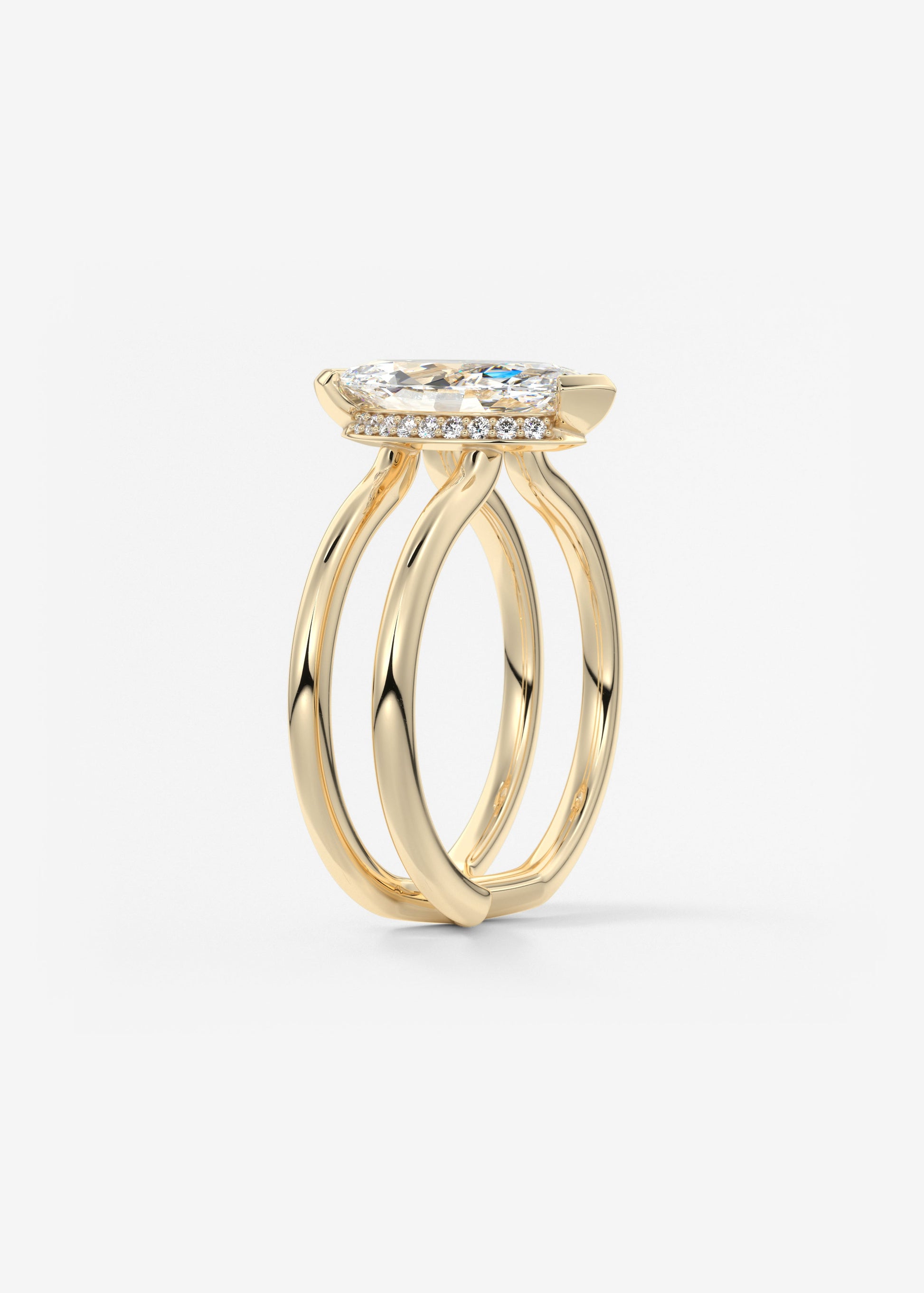 Oval Solitaire With Raised Basket Gallery Lab Grown Diamond Engagement Ring