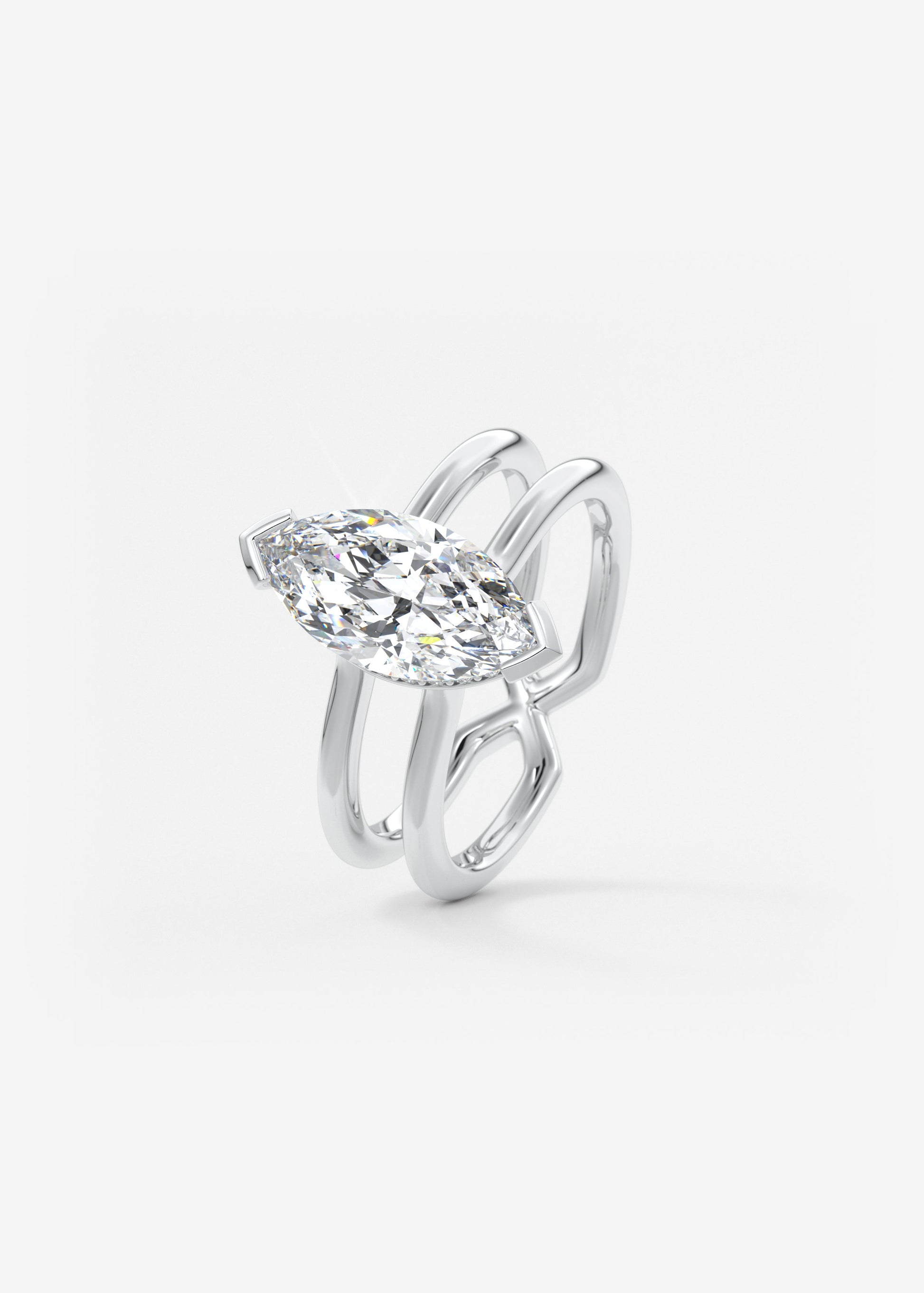 Oval Solitaire With Raised Basket Gallery Lab Grown Diamond Engagement Ring