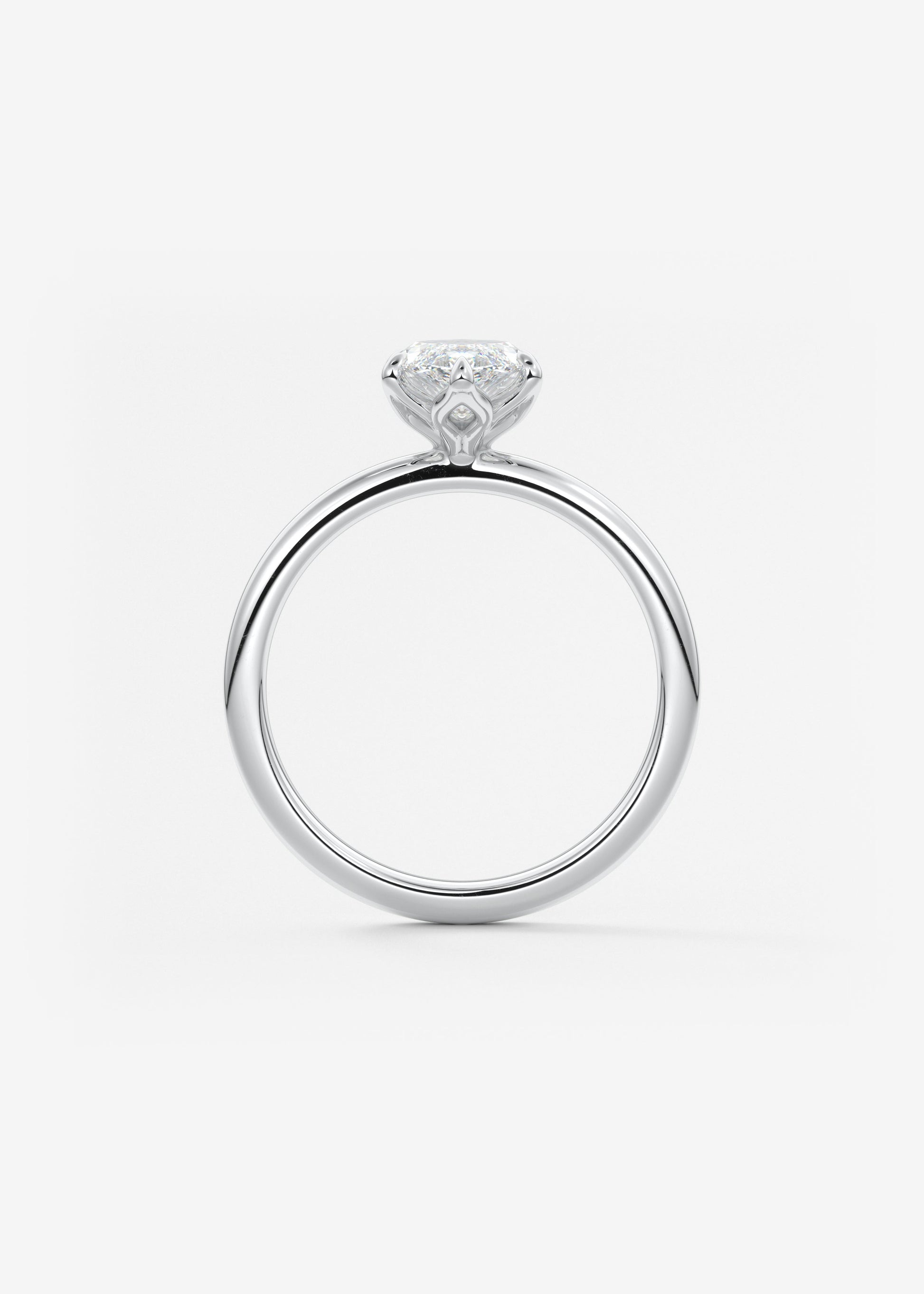 Oval Solitaire With Raised Basket Gallery Lab Grown Diamond Engagement Ring