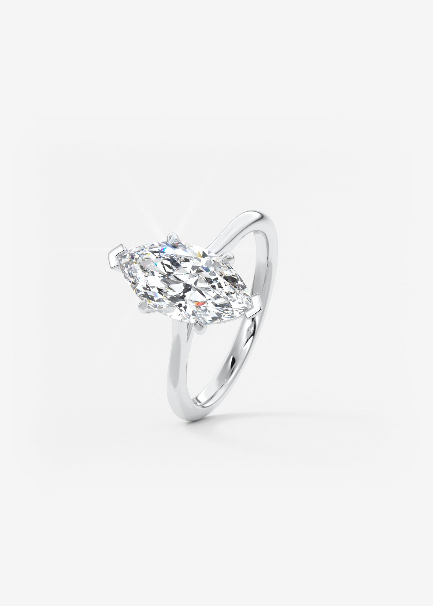 Oval Solitaire With Raised Basket Gallery Lab Grown Diamond Engagement Ring