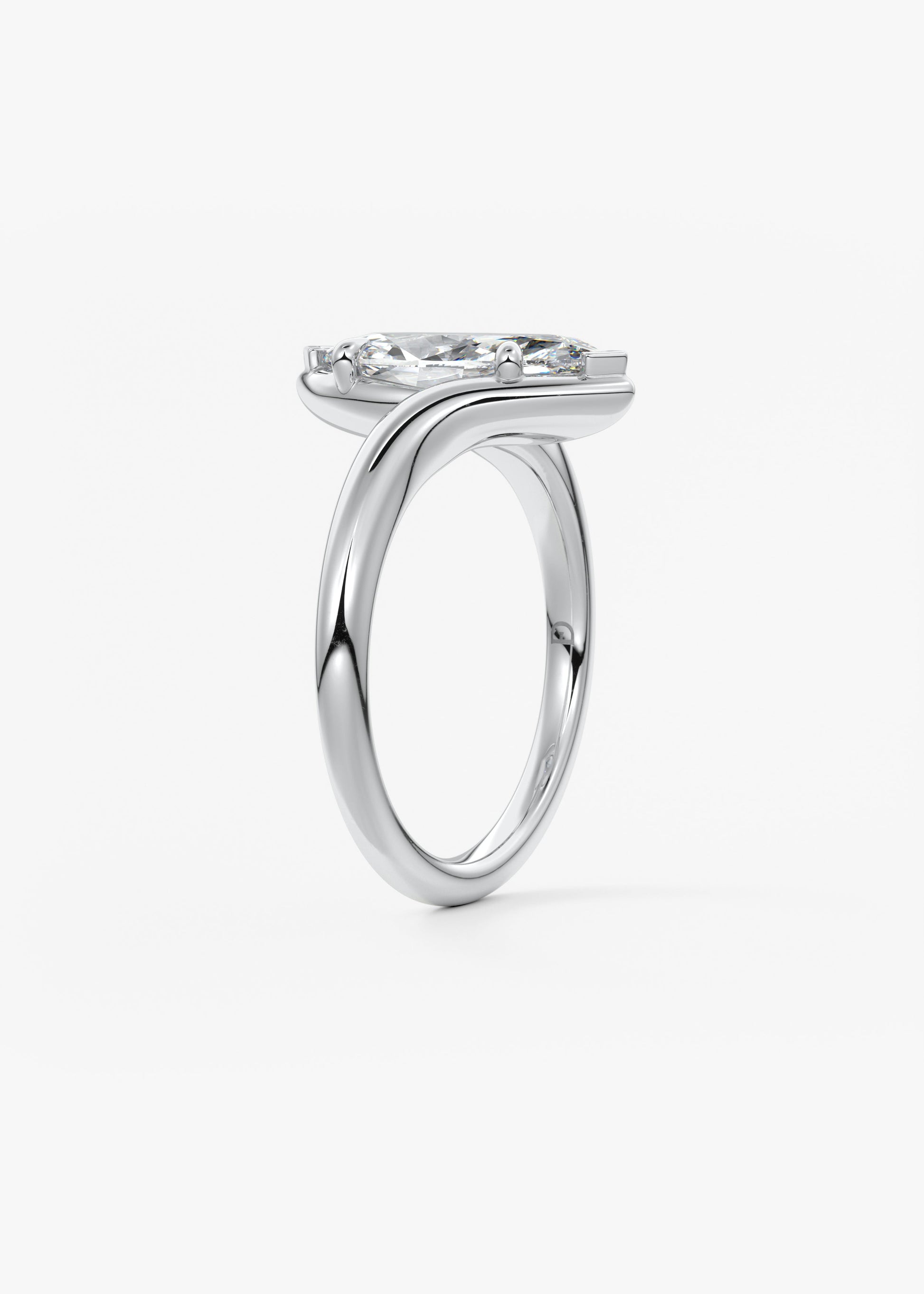 Oval Solitaire With Raised Basket Gallery Lab Grown Diamond Engagement Ring