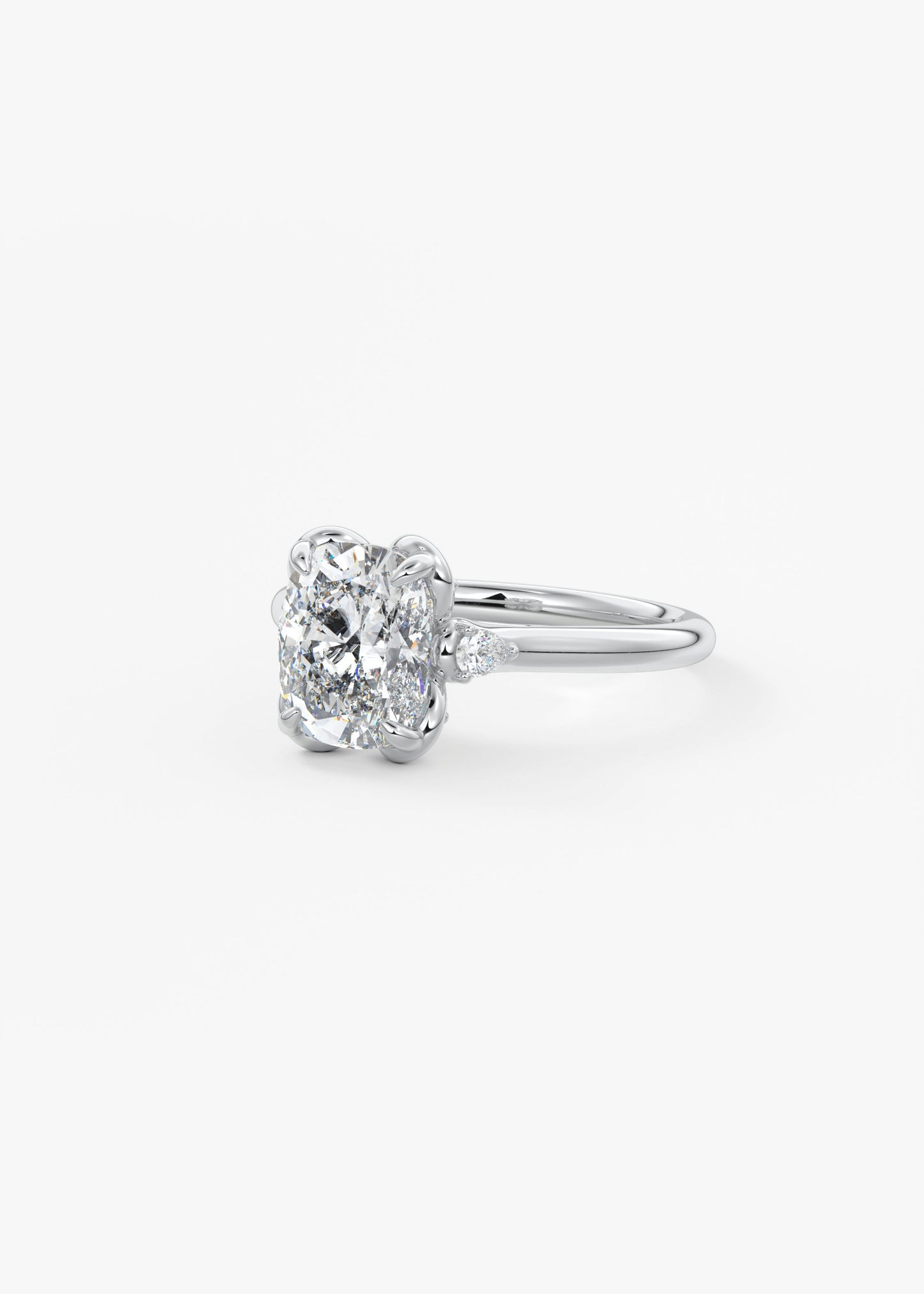 Oval Solitaire With Raised Basket Gallery Lab Grown Diamond Engagement Ring