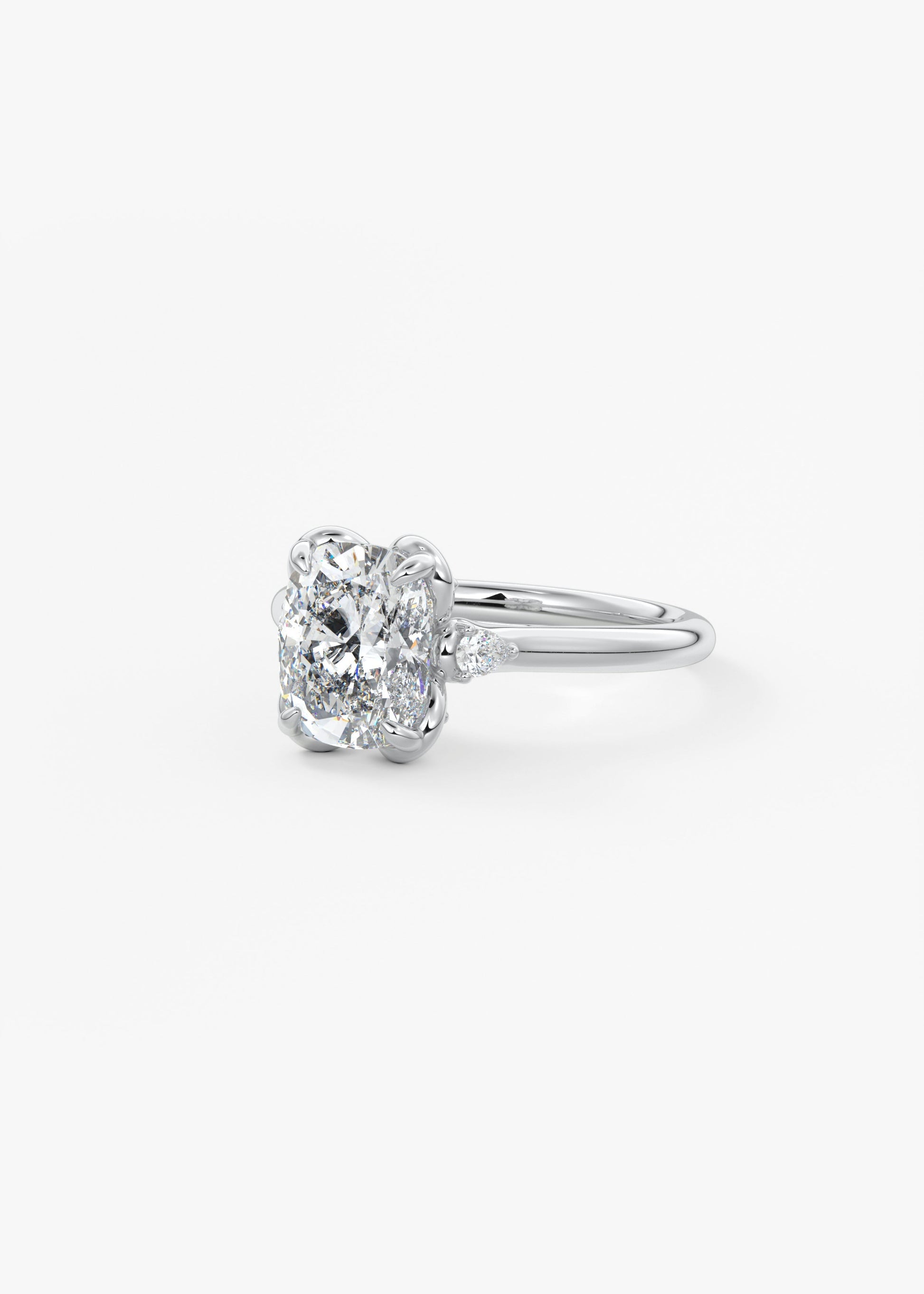 Oval Solitaire With Raised Basket Gallery Lab Grown Diamond Engagement Ring