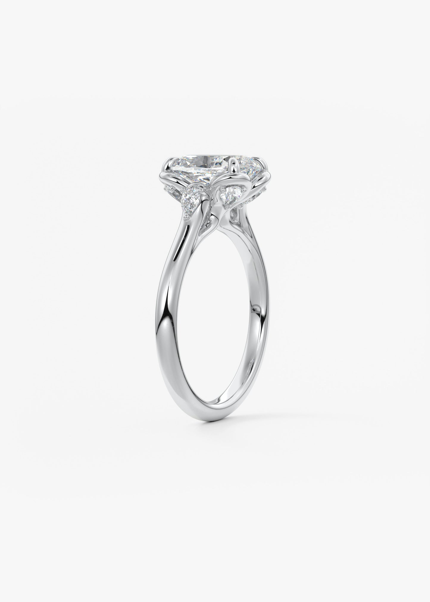 Oval Solitaire With Raised Basket Gallery Lab Grown Diamond Engagement Ring