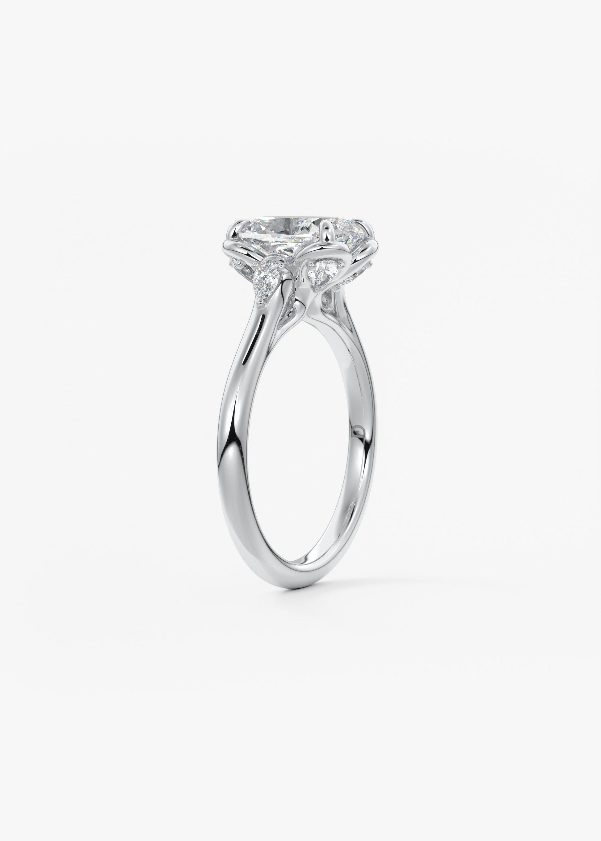Oval Solitaire With Raised Basket Gallery Lab Grown Diamond Engagement Ring