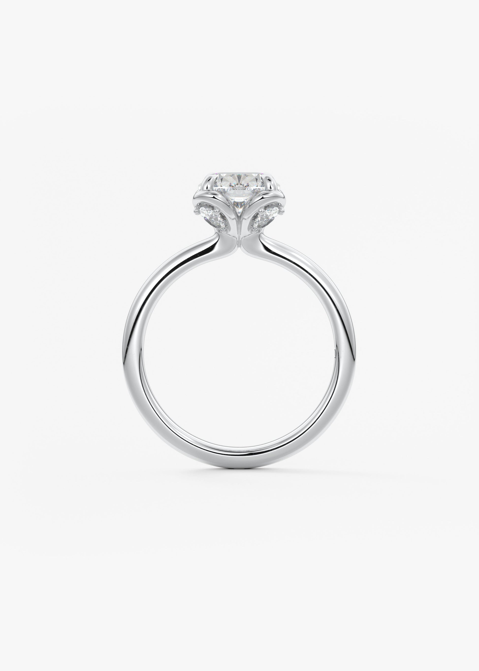 Oval Solitaire With Raised Basket Gallery Lab Grown Diamond Engagement Ring