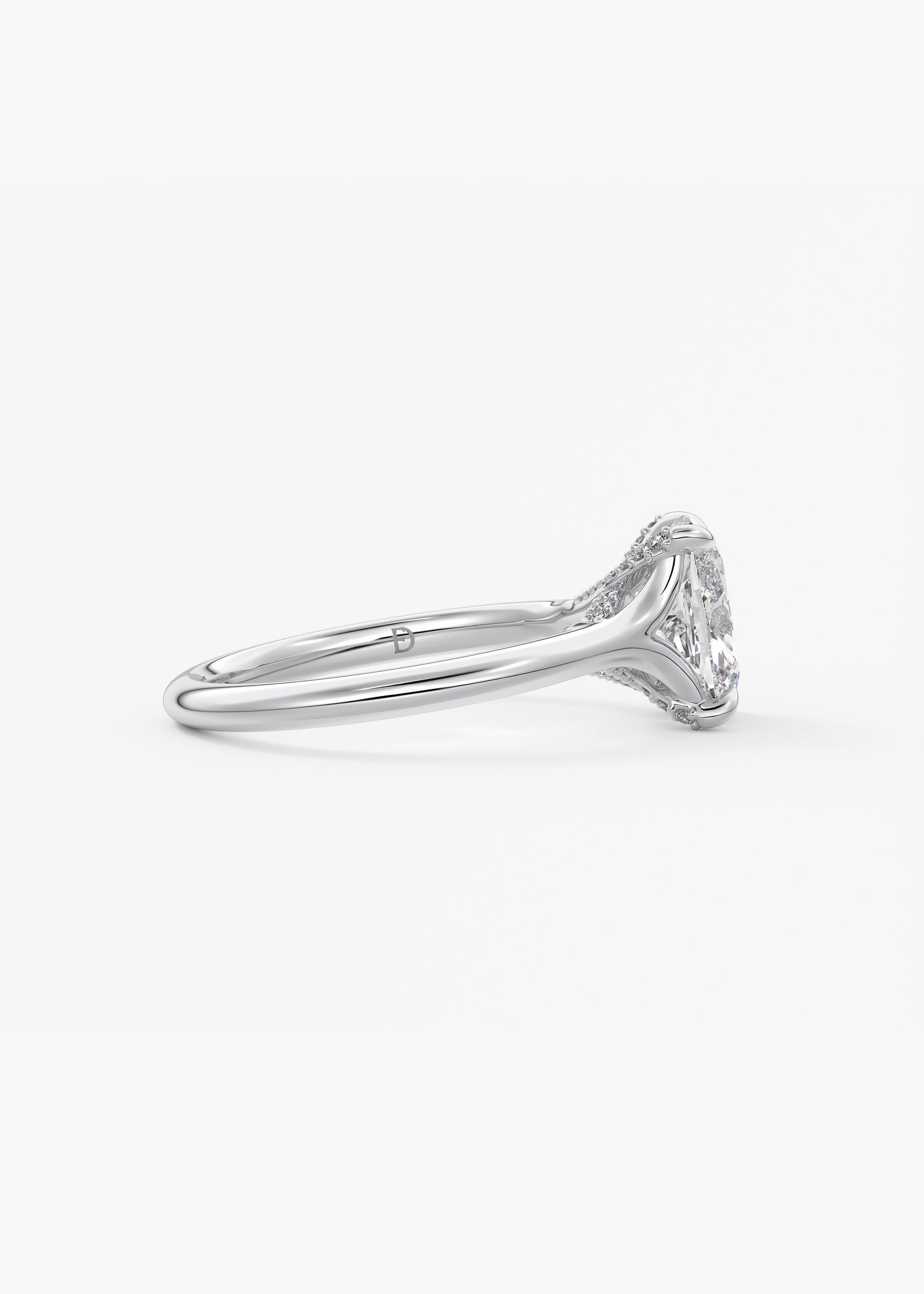 Oval Solitaire With Raised Basket Gallery Lab Grown Diamond Engagement Ring