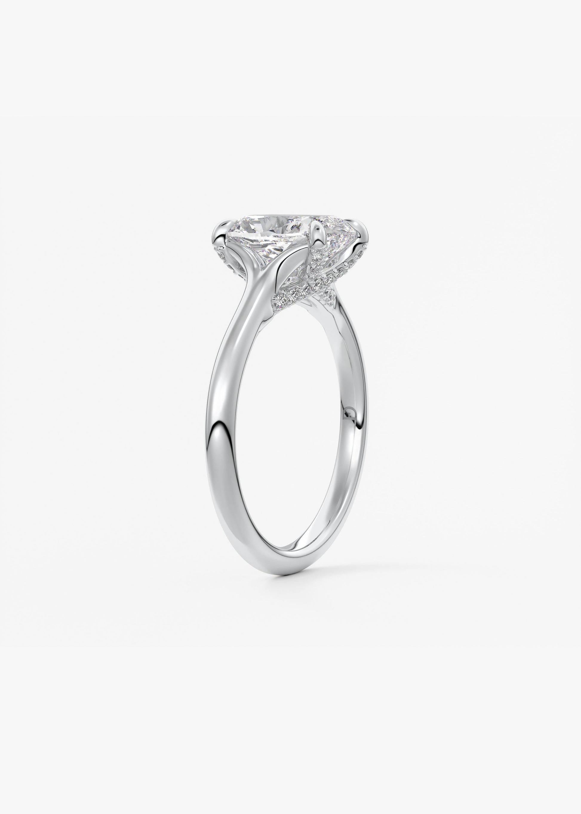 Oval Solitaire With Raised Basket Gallery Lab Grown Diamond Engagement Ring
