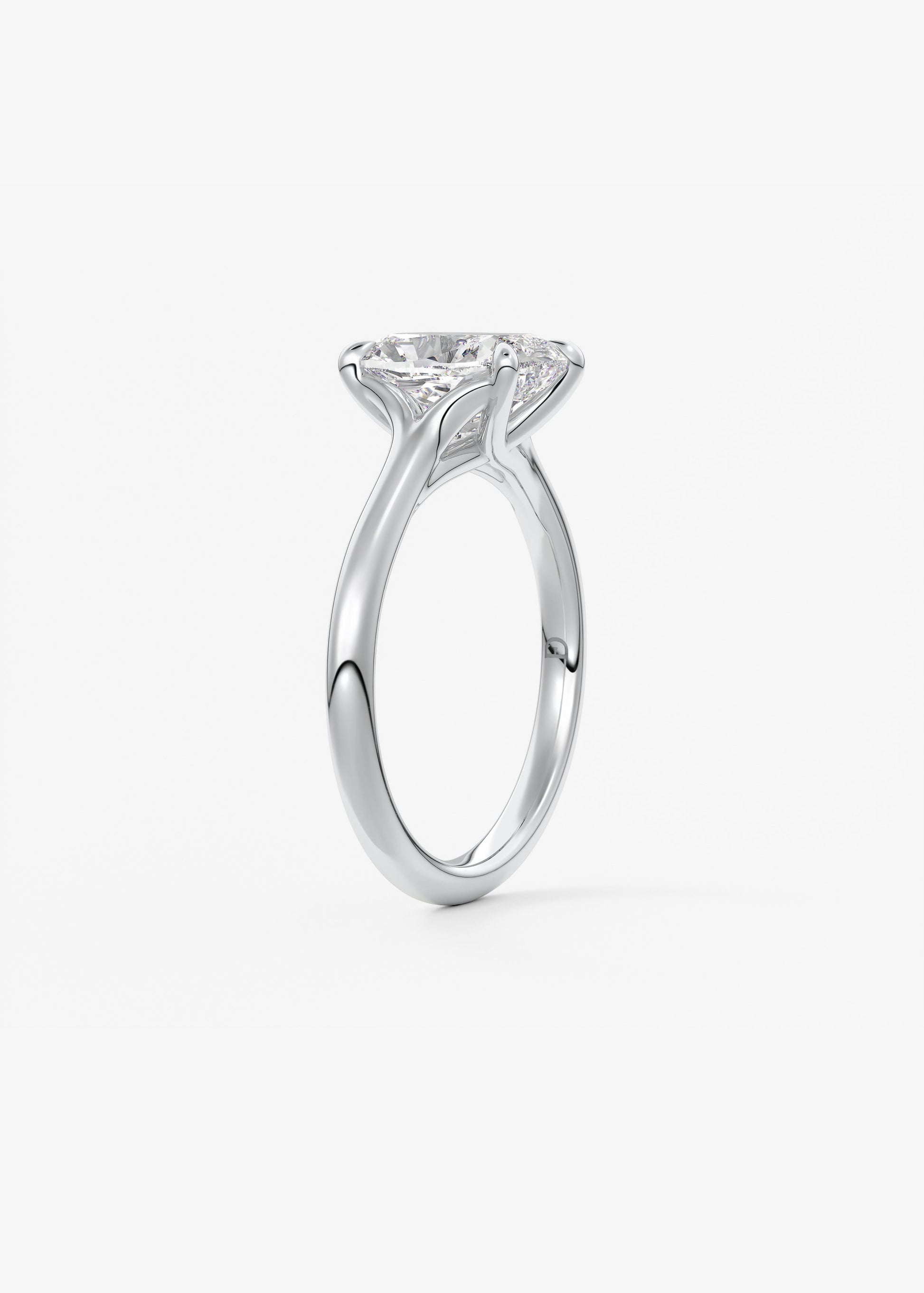 Oval Solitaire With Raised Basket Gallery Lab Grown Diamond Engagement Ring