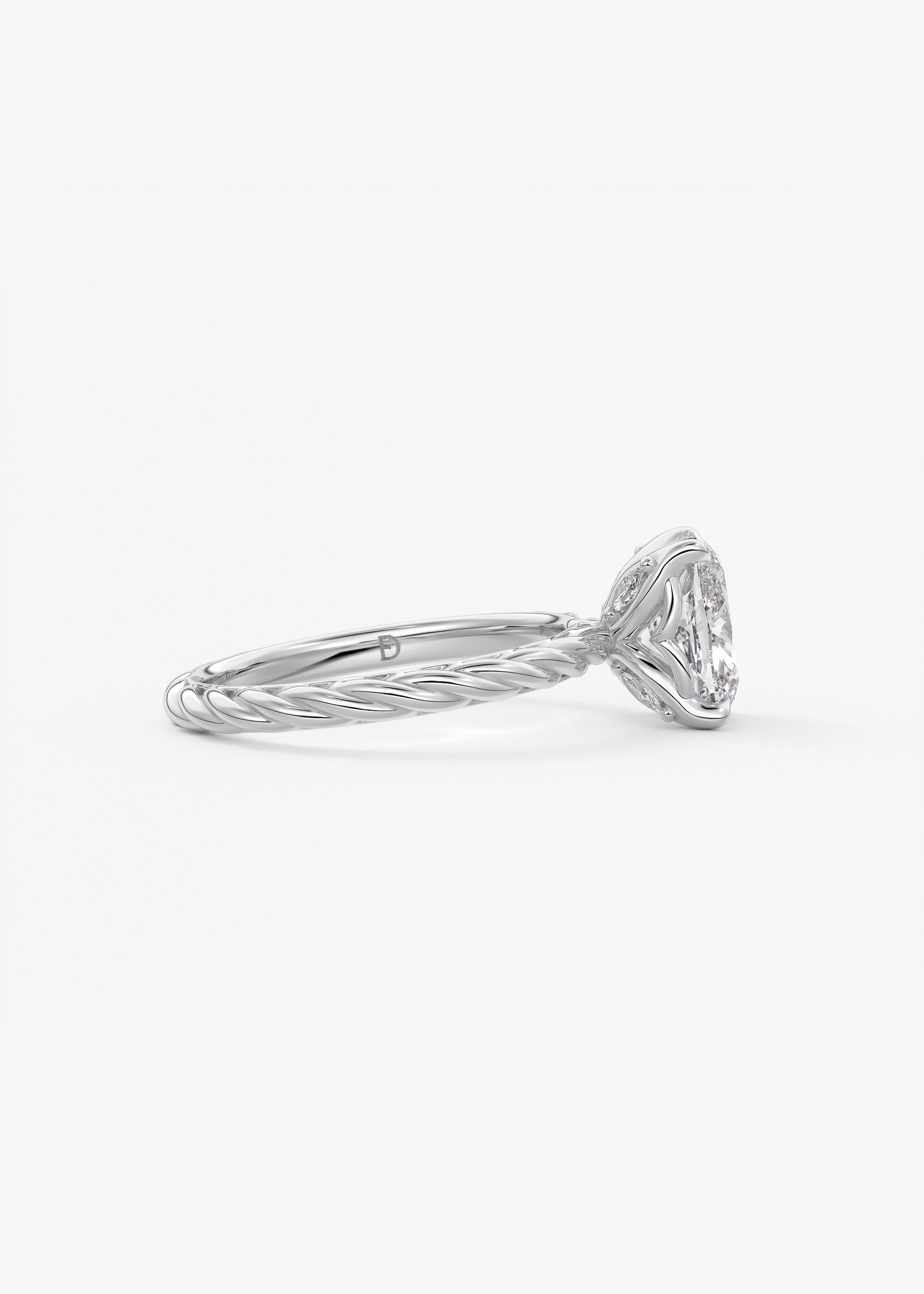 Oval Solitaire With Raised Basket Gallery Lab Grown Diamond Engagement Ring