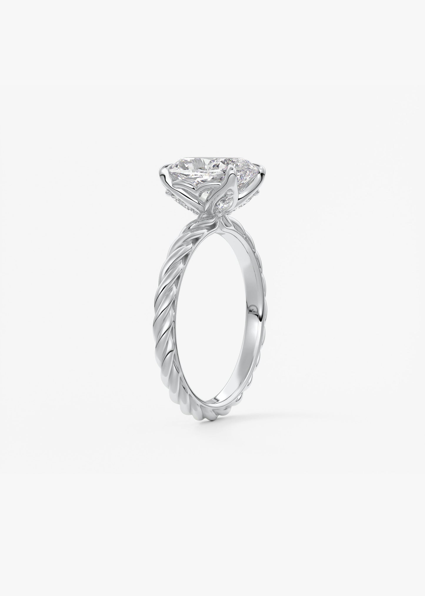 Oval Solitaire With Raised Basket Gallery Lab Grown Diamond Engagement Ring
