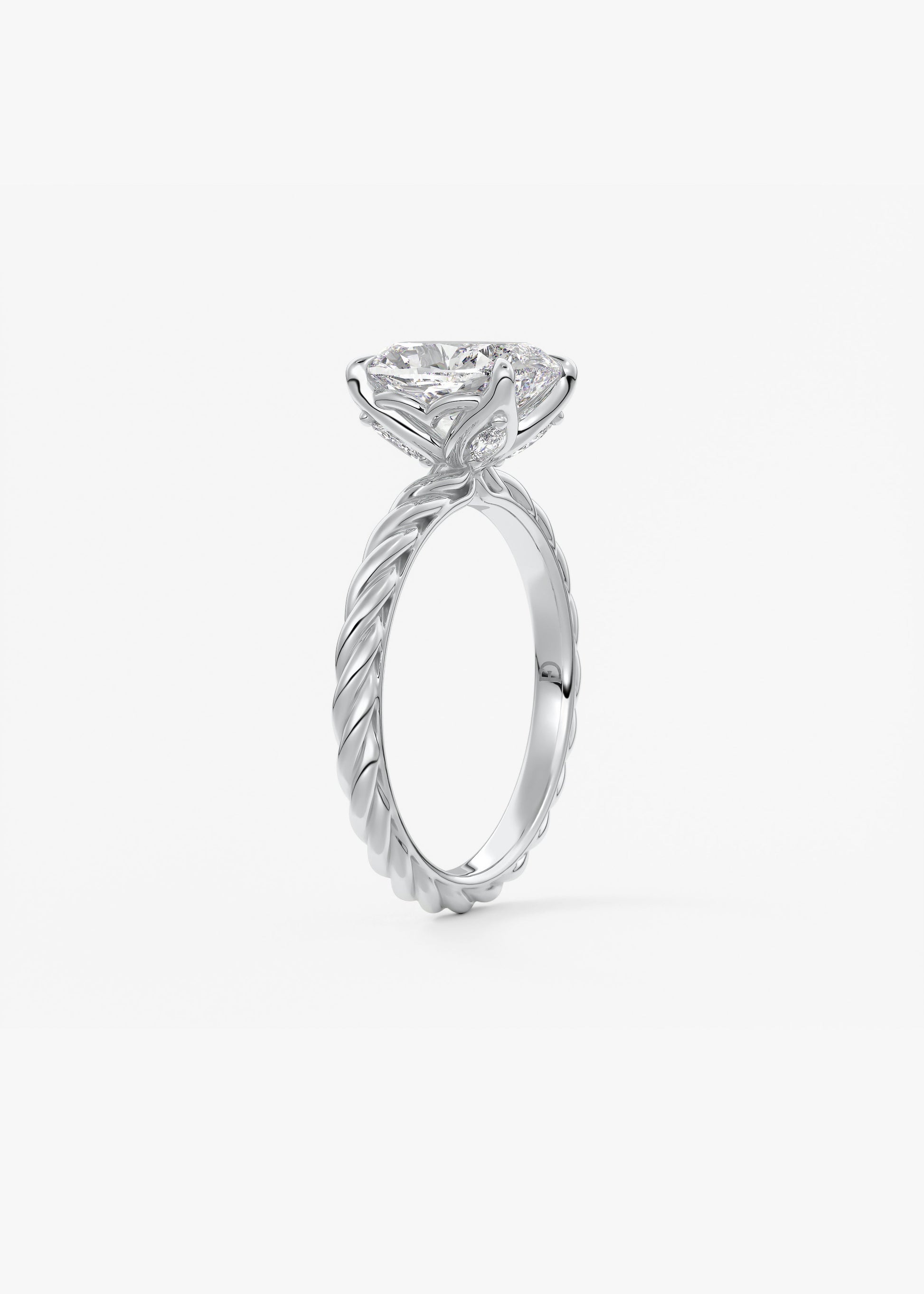 Oval Solitaire With Raised Basket Gallery Lab Grown Diamond Engagement Ring