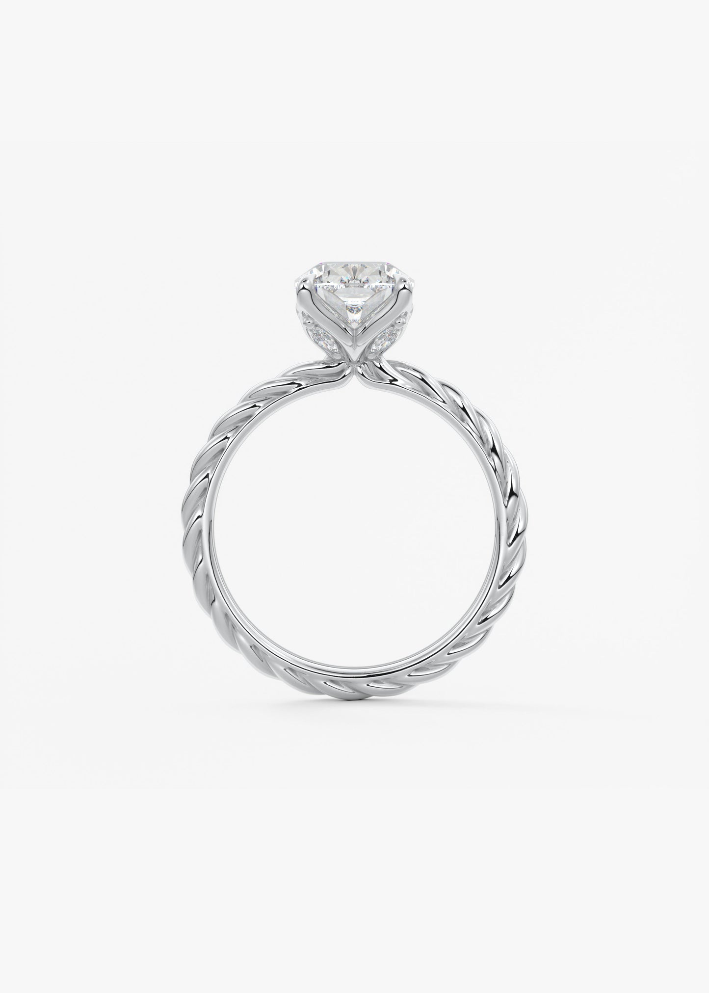 Oval Solitaire With Raised Basket Gallery Lab Grown Diamond Engagement Ring