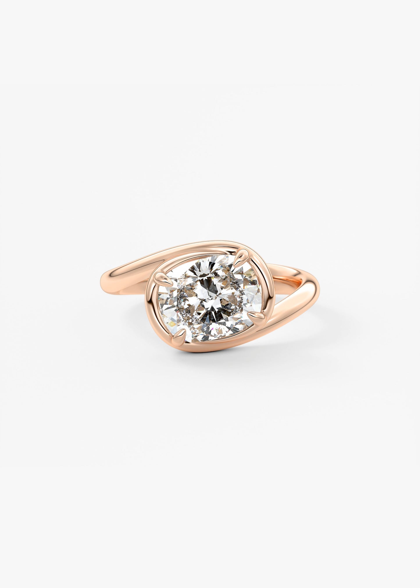 Oval Solitaire With Raised Basket Gallery Lab Grown Diamond Engagement Ring