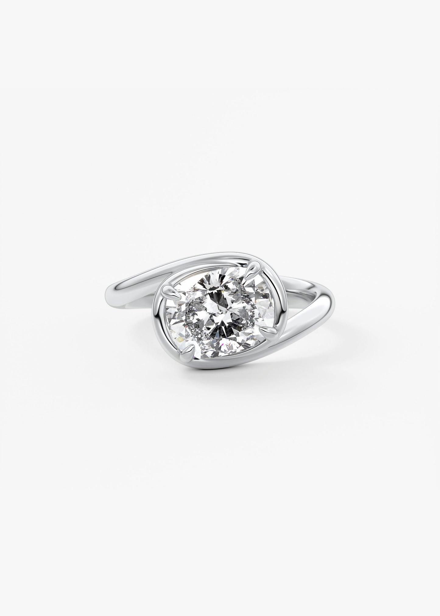 Oval Solitaire With Raised Basket Gallery Lab Grown Diamond Engagement Ring