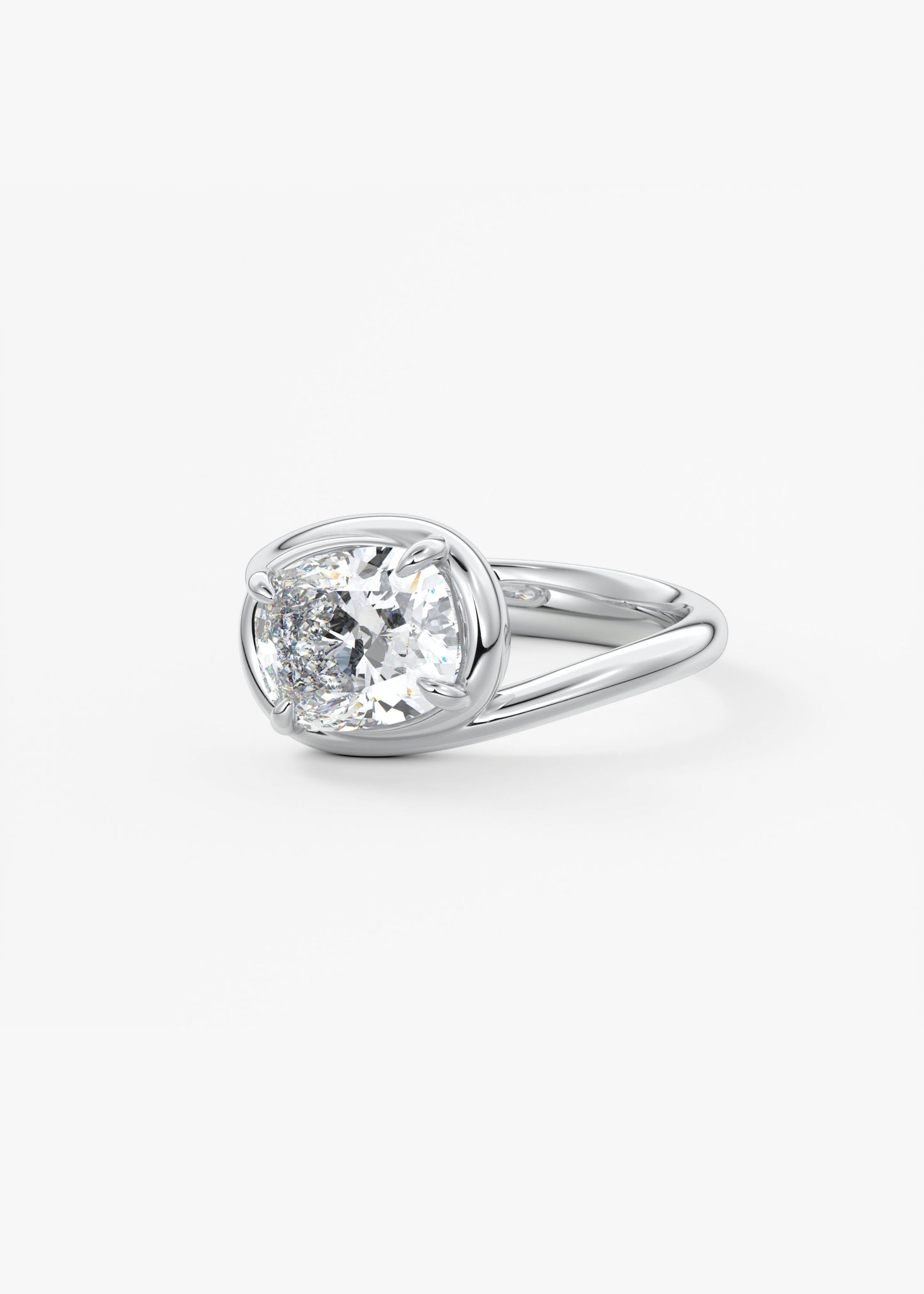 Oval Solitaire With Raised Basket Gallery Lab Grown Diamond Engagement Ring