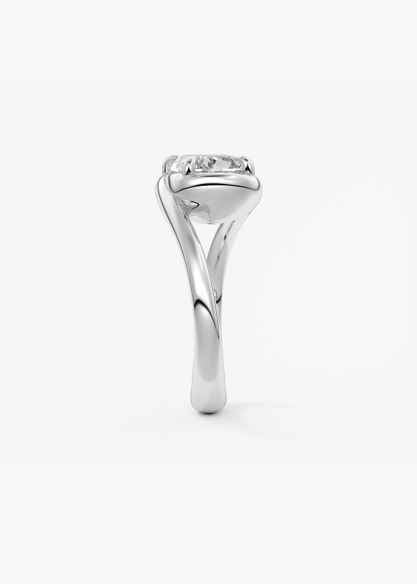 Oval Solitaire With Raised Basket Gallery Lab Grown Diamond Engagement Ring