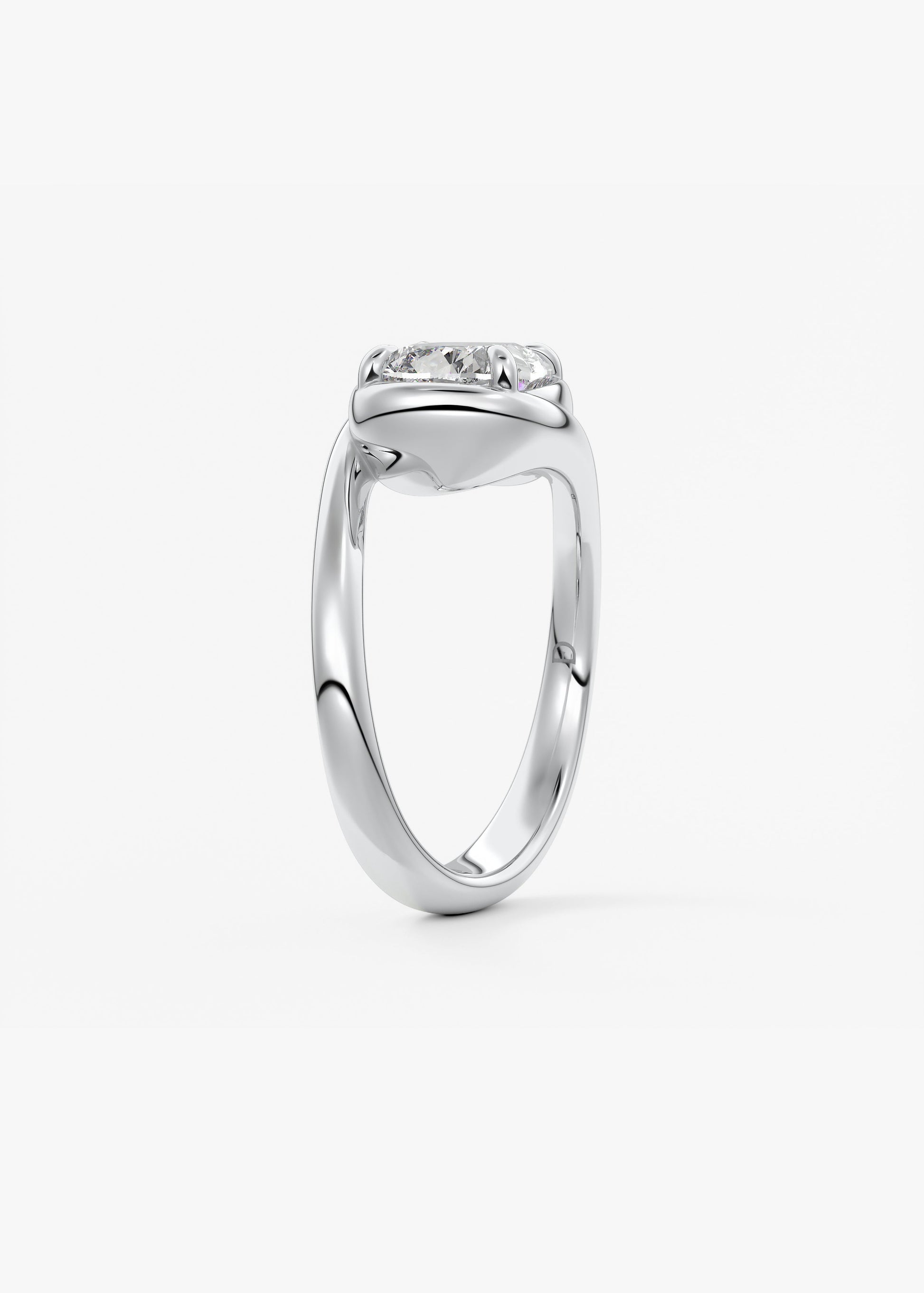 Oval Solitaire With Raised Basket Gallery Lab Grown Diamond Engagement Ring
