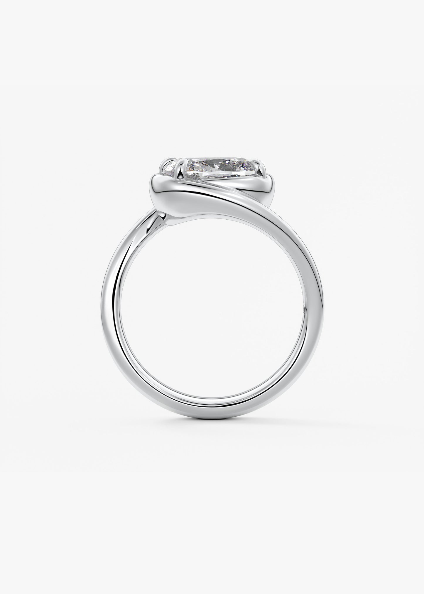 Oval Solitaire With Raised Basket Gallery Lab Grown Diamond Engagement Ring