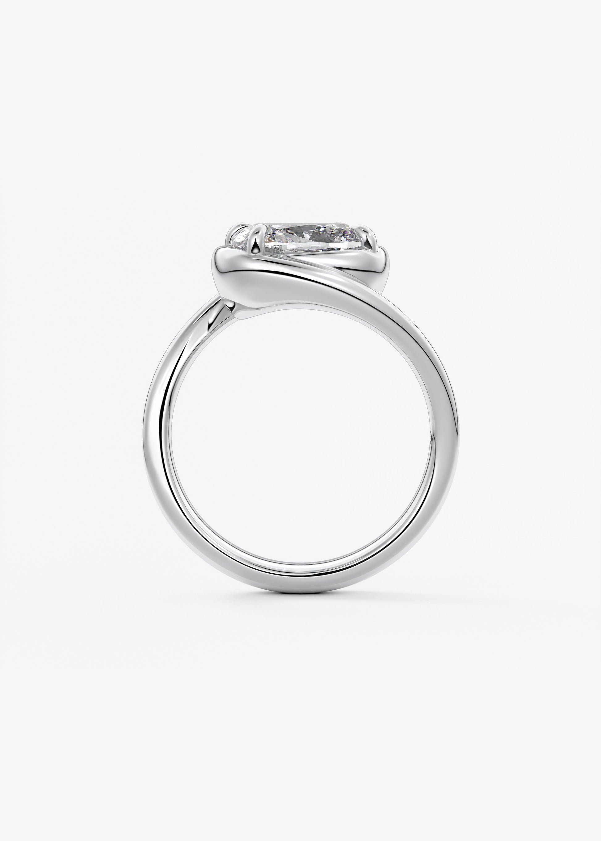 Oval Solitaire With Raised Basket Gallery Lab Grown Diamond Engagement Ring