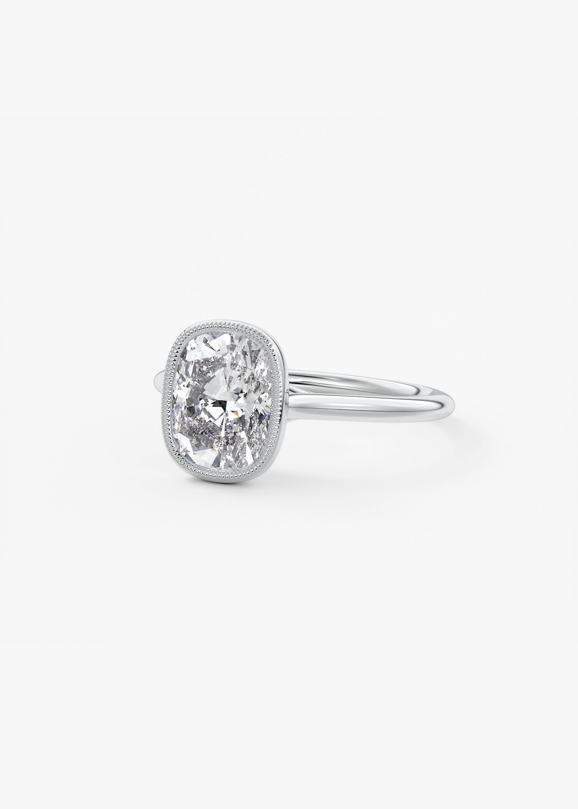 Oval Solitaire With Raised Basket Gallery Lab Grown Diamond Engagement Ring
