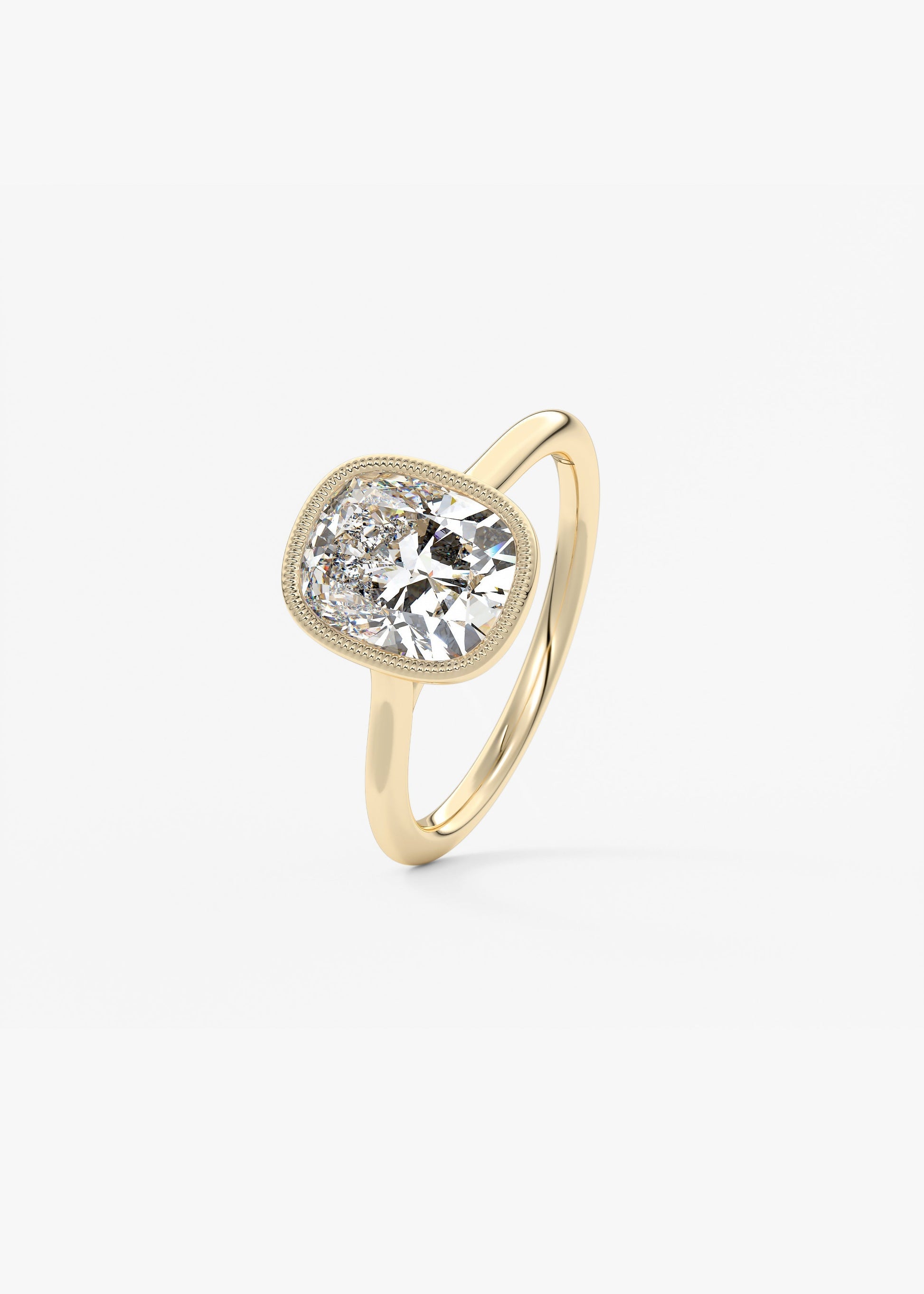 Oval Solitaire With Raised Basket Gallery Lab Grown Diamond Engagement Ring