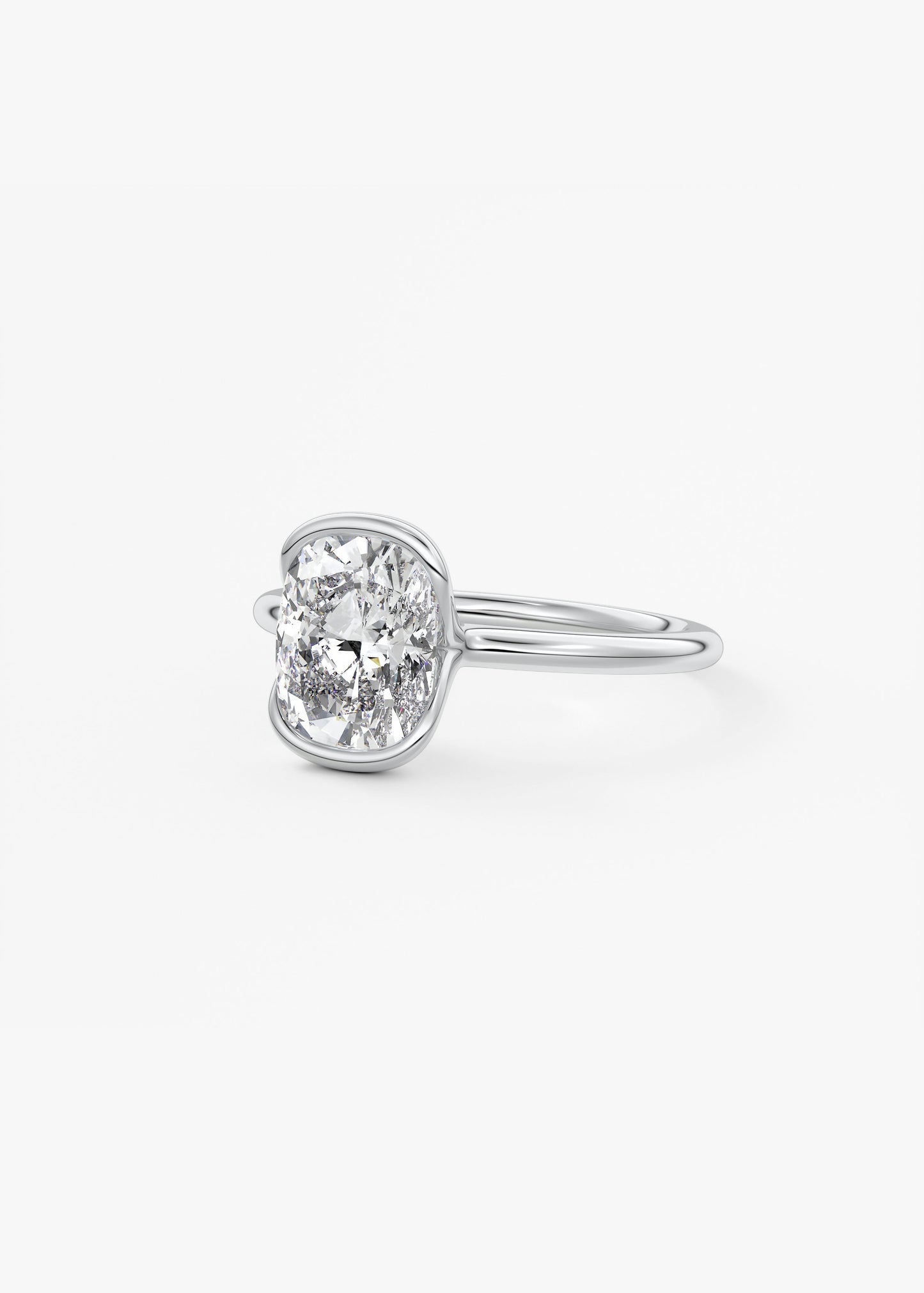 Oval Solitaire With Raised Basket Gallery Lab Grown Diamond Engagement Ring