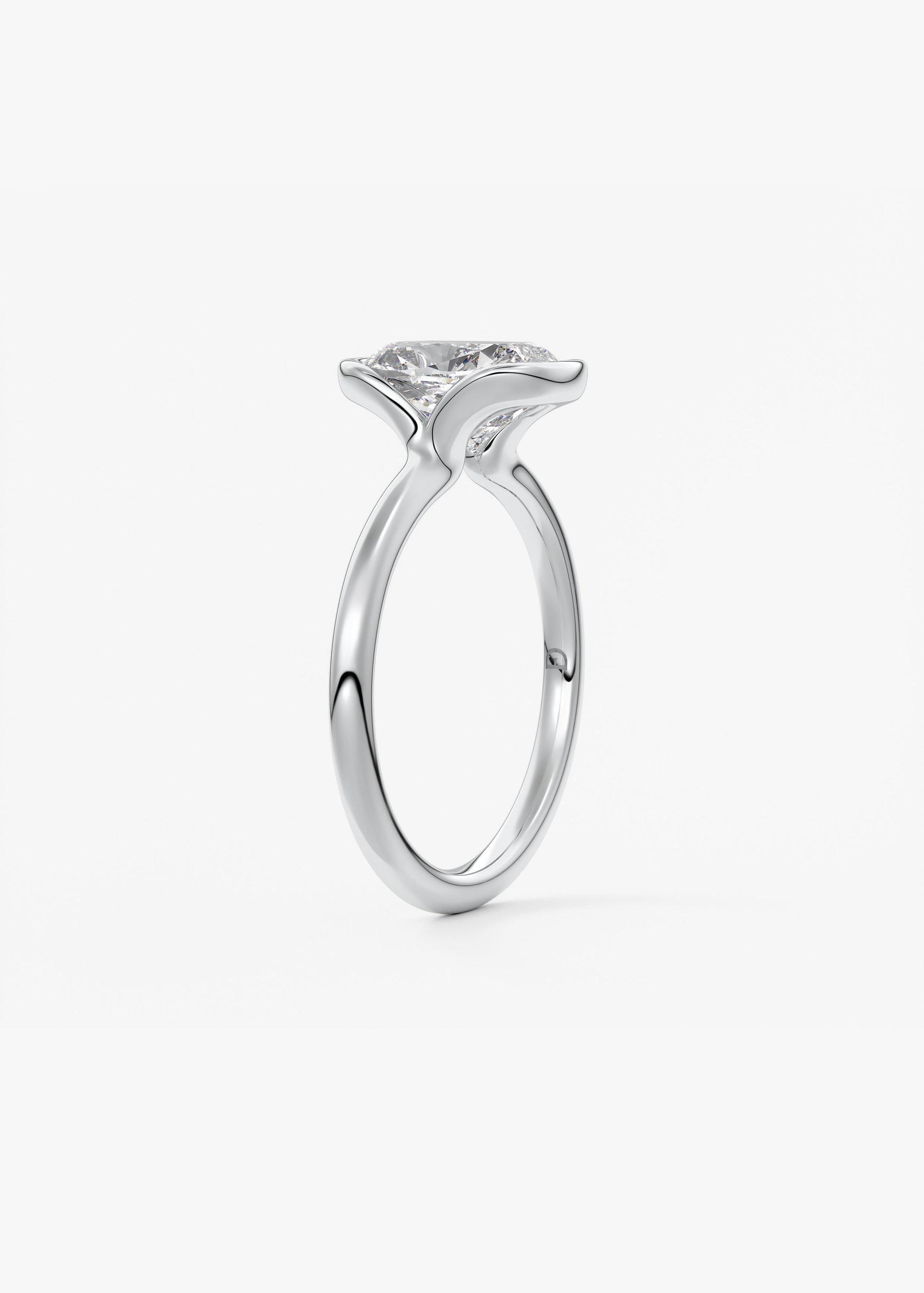 Oval Solitaire With Raised Basket Gallery Lab Grown Diamond Engagement Ring