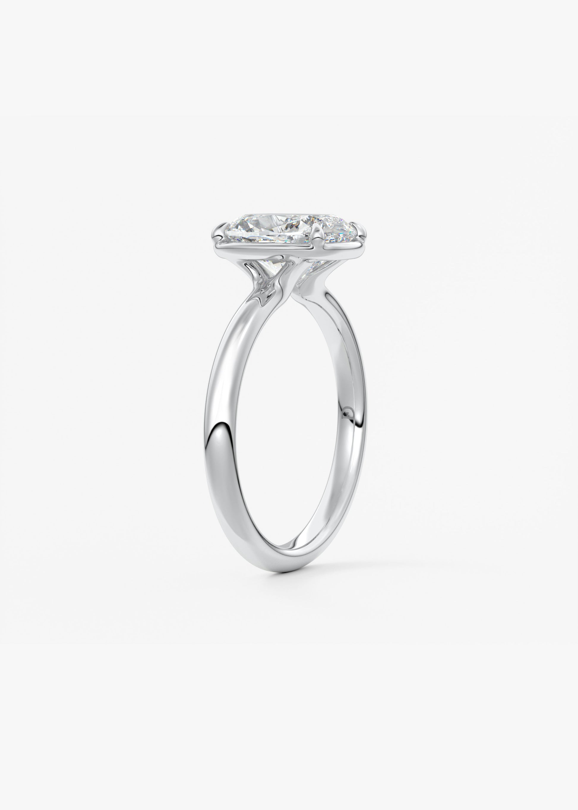 Oval Solitaire With Raised Basket Gallery Lab Grown Diamond Engagement Ring
