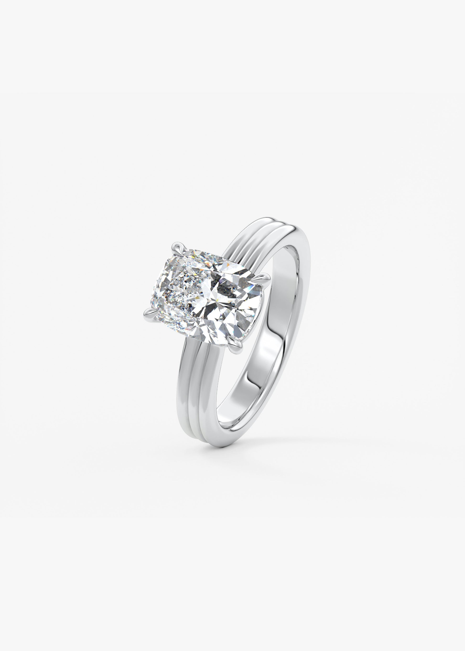 Oval Solitaire With Raised Basket Gallery Lab Grown Diamond Engagement Ring
