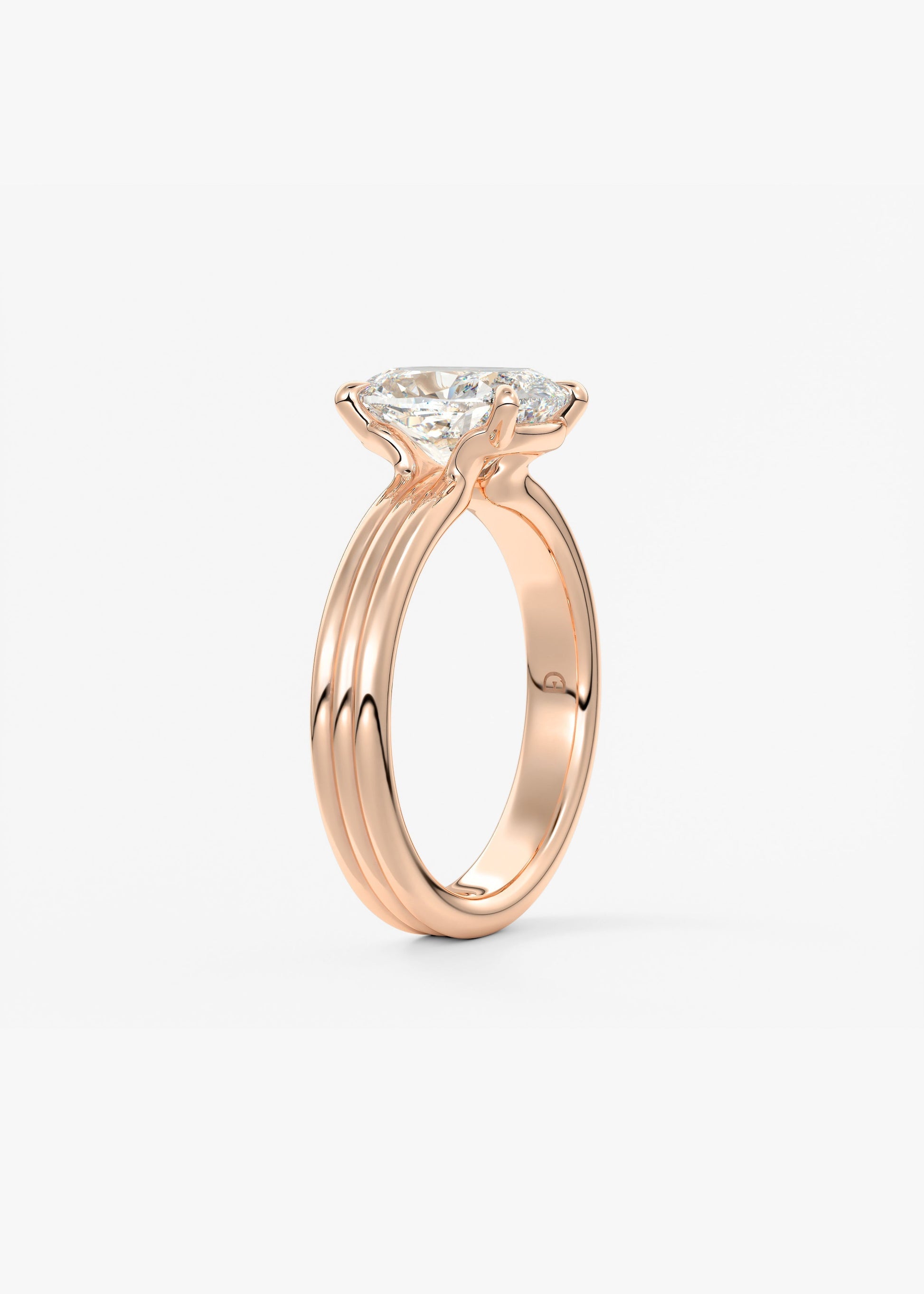 Oval Solitaire With Raised Basket Gallery Lab Grown Diamond Engagement Ring