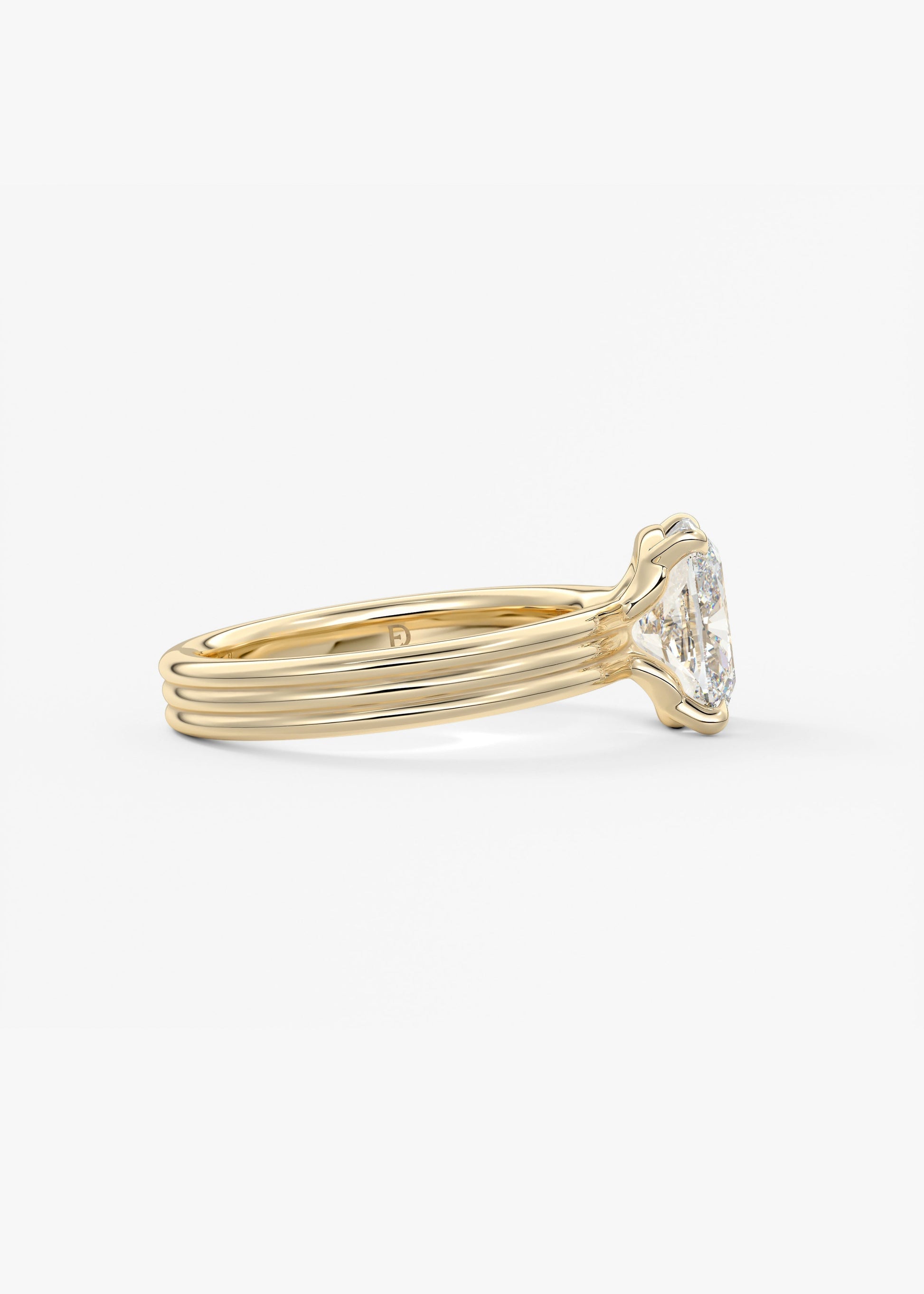Oval Solitaire With Raised Basket Gallery Lab Grown Diamond Engagement Ring