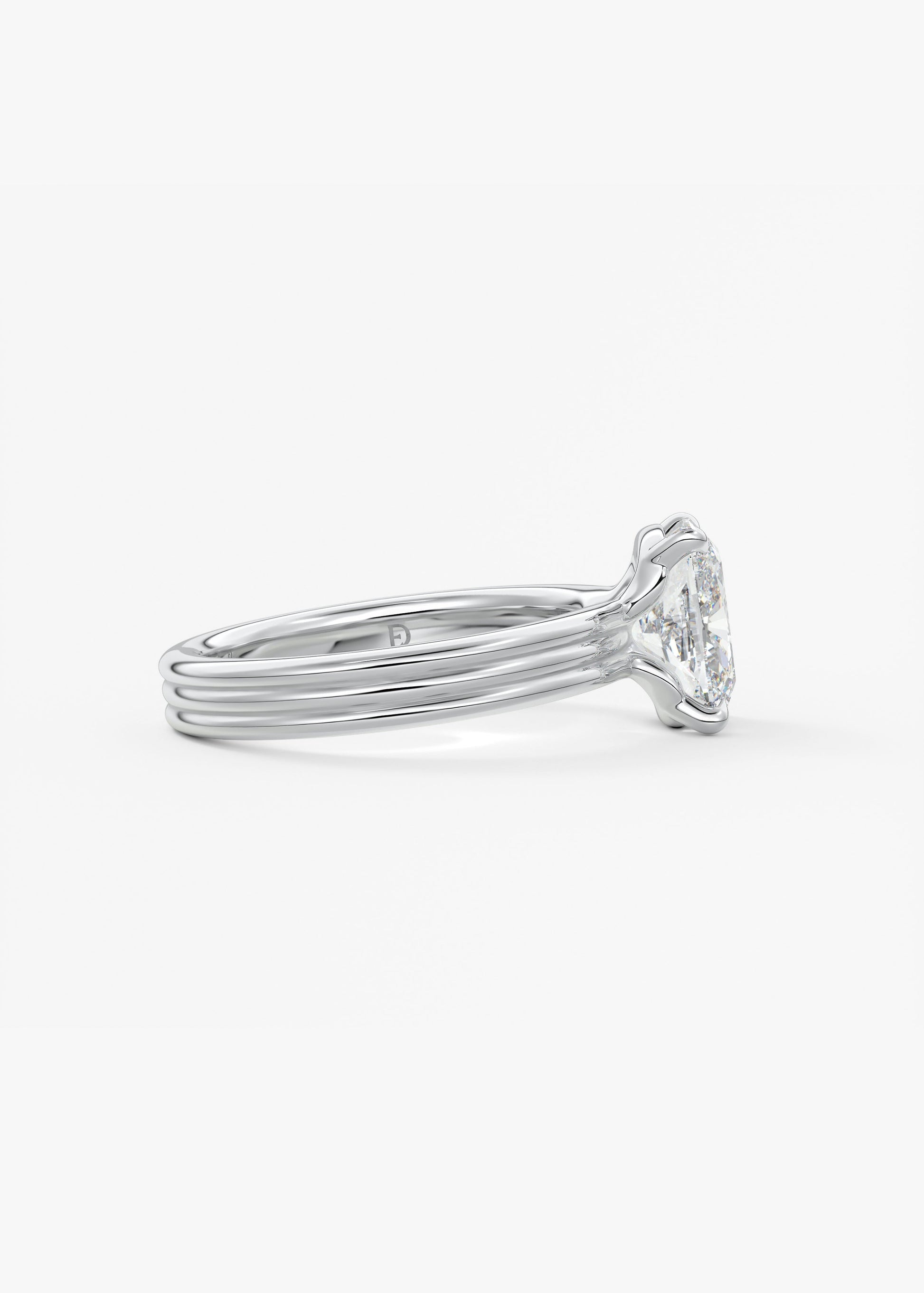 Oval Solitaire With Raised Basket Gallery Lab Grown Diamond Engagement Ring