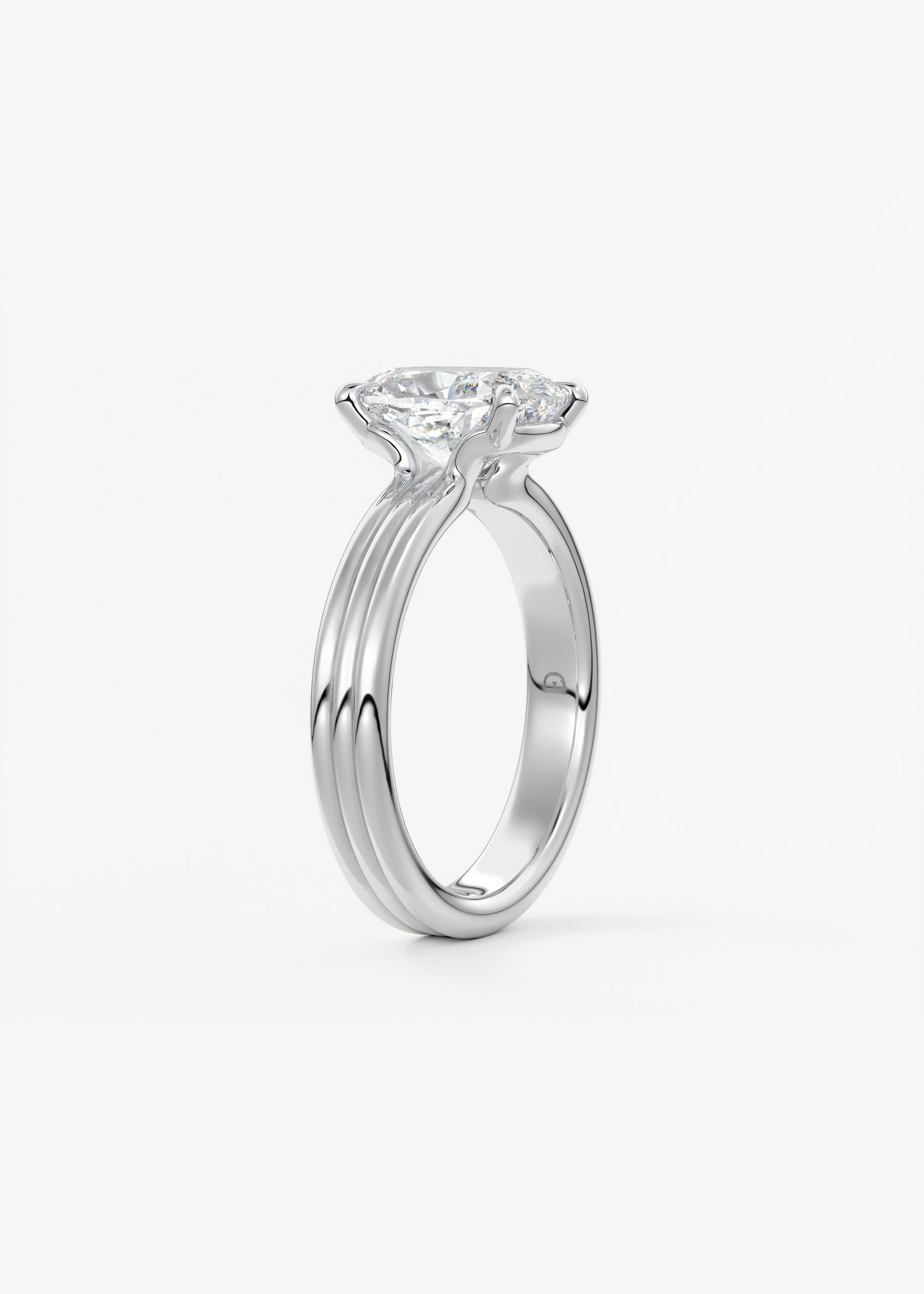 Oval Solitaire With Raised Basket Gallery Lab Grown Diamond Engagement Ring
