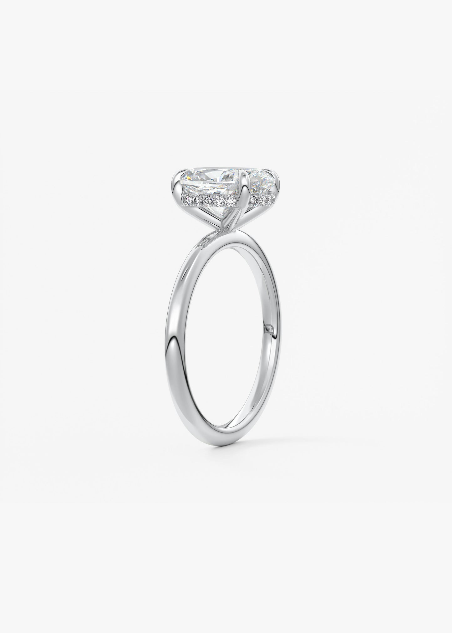 Oval Solitaire With Raised Basket Gallery Lab Grown Diamond Engagement Ring