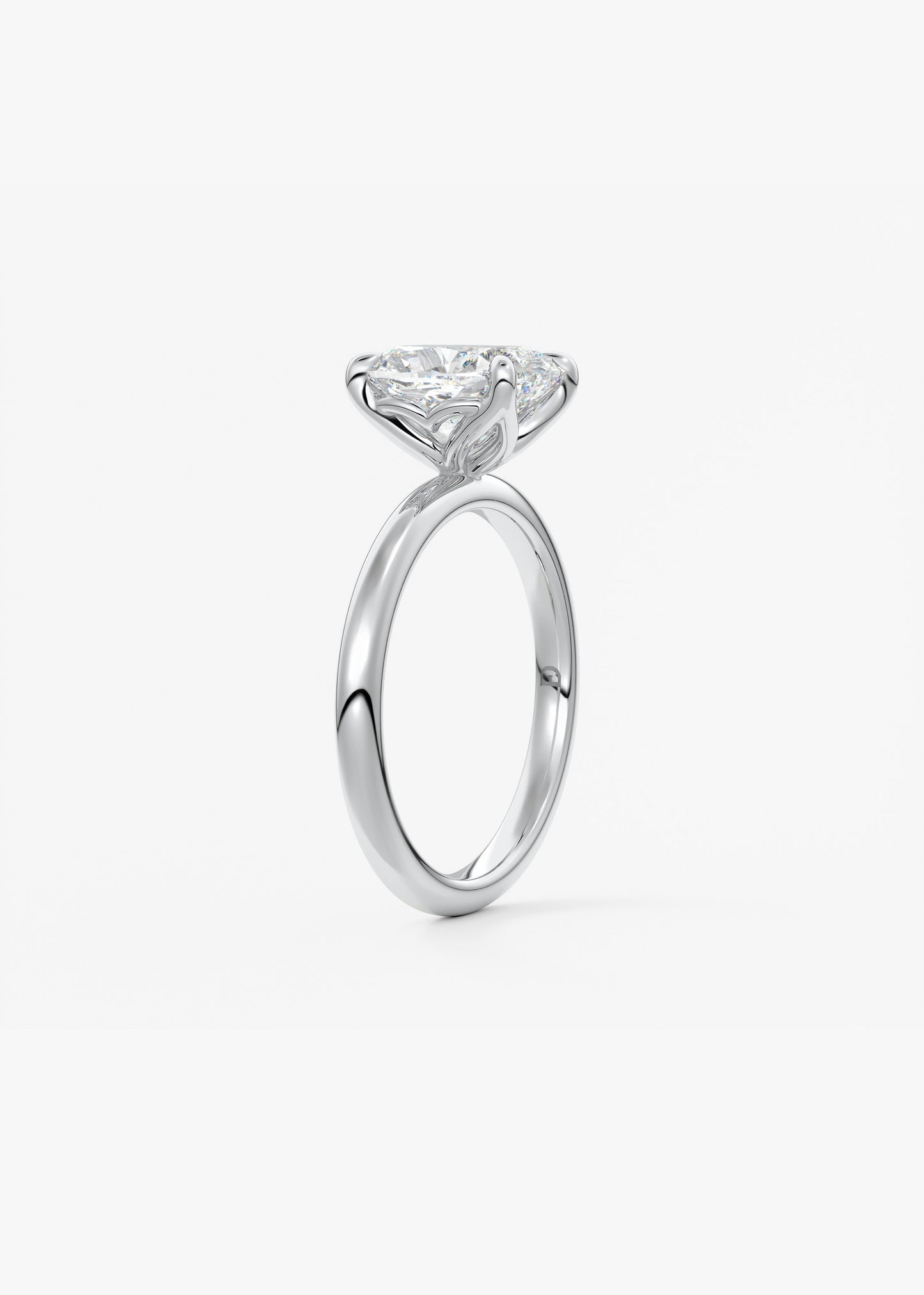 Oval Solitaire With Raised Basket Gallery Lab Grown Diamond Engagement Ring