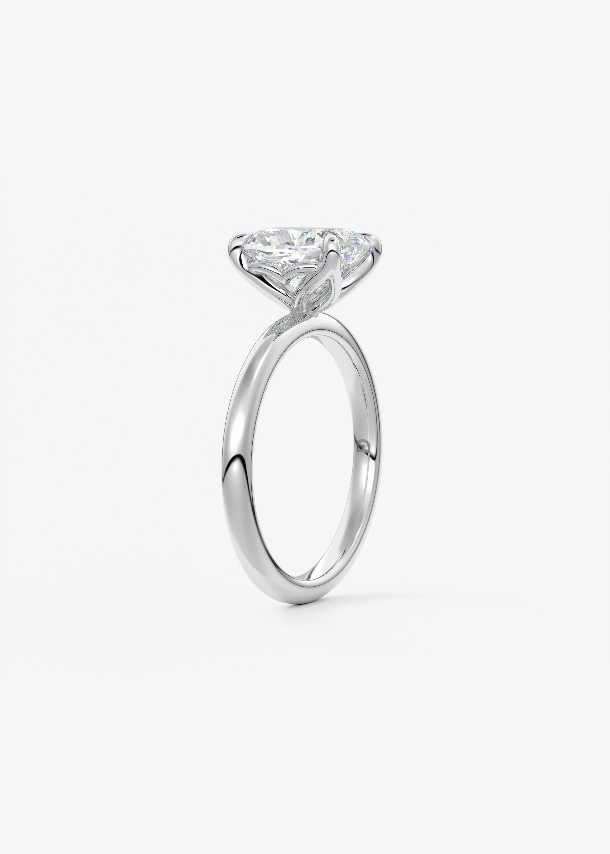 Oval Solitaire With Raised Basket Gallery Lab Grown Diamond Engagement Ring