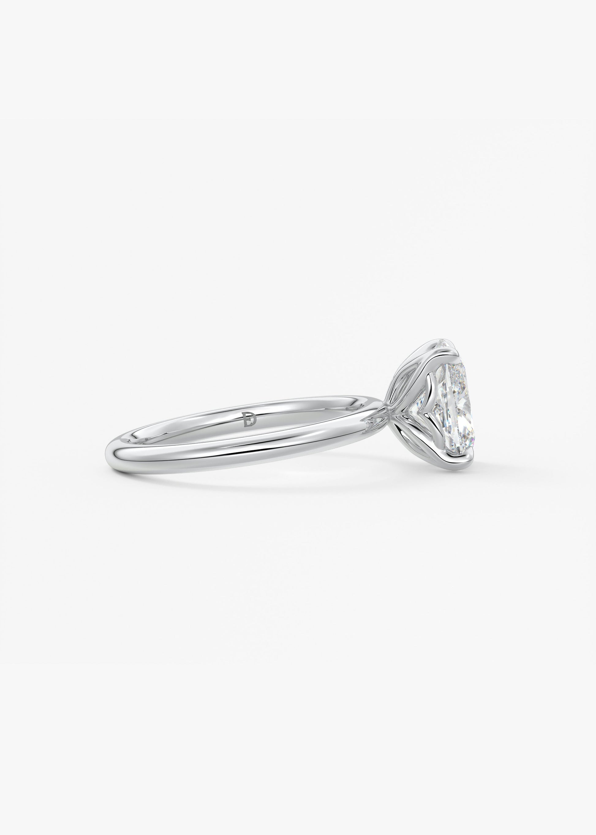 Oval Solitaire With Raised Basket Gallery Lab Grown Diamond Engagement Ring
