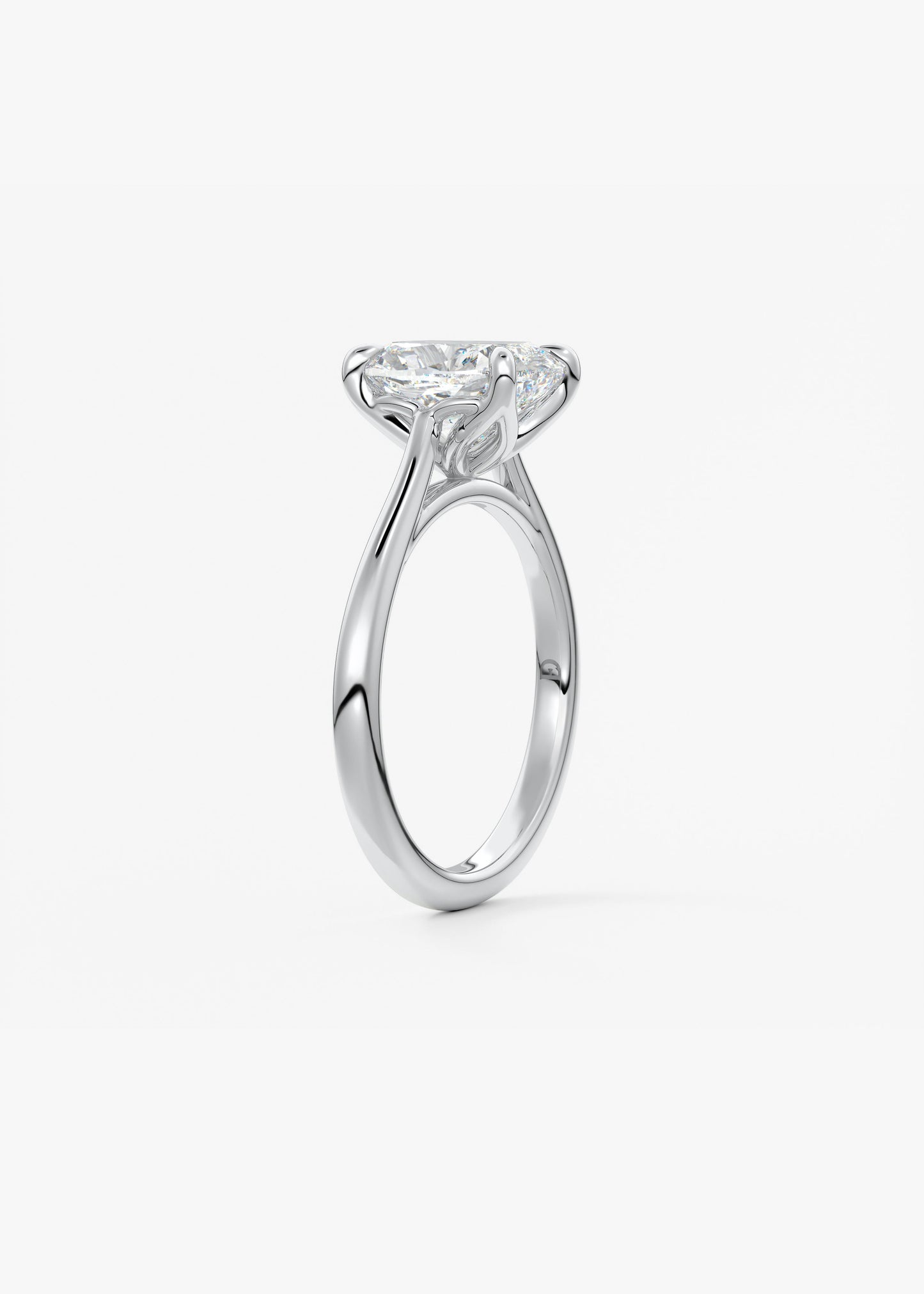 Oval Solitaire With Raised Basket Gallery Lab Grown Diamond Engagement Ring